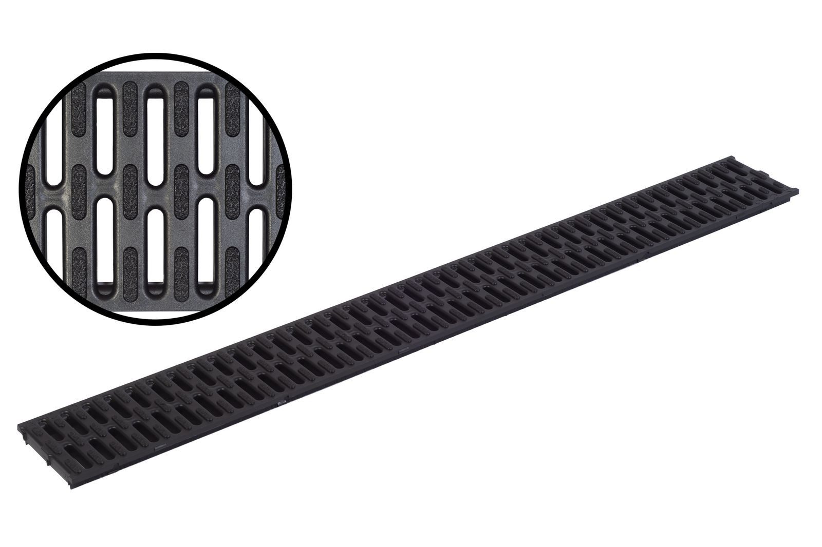 ACO Severin Ahlmann GmbH & Co. KG Entwässerungsrinne Stegrost Microgrip Kunststoff Länge: 100 cm - Breite: 11,8 cm, 1-St.
