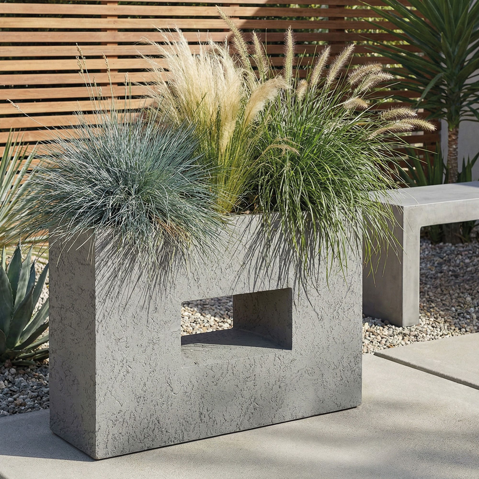 Pflanzwerk® Hochbeet Pflanzkübel VISTA - (Lava Grau) - 52cm x 75cm x 27cm, Fiberglas - Handgefertigt - Rechteckig - Frostbeständig