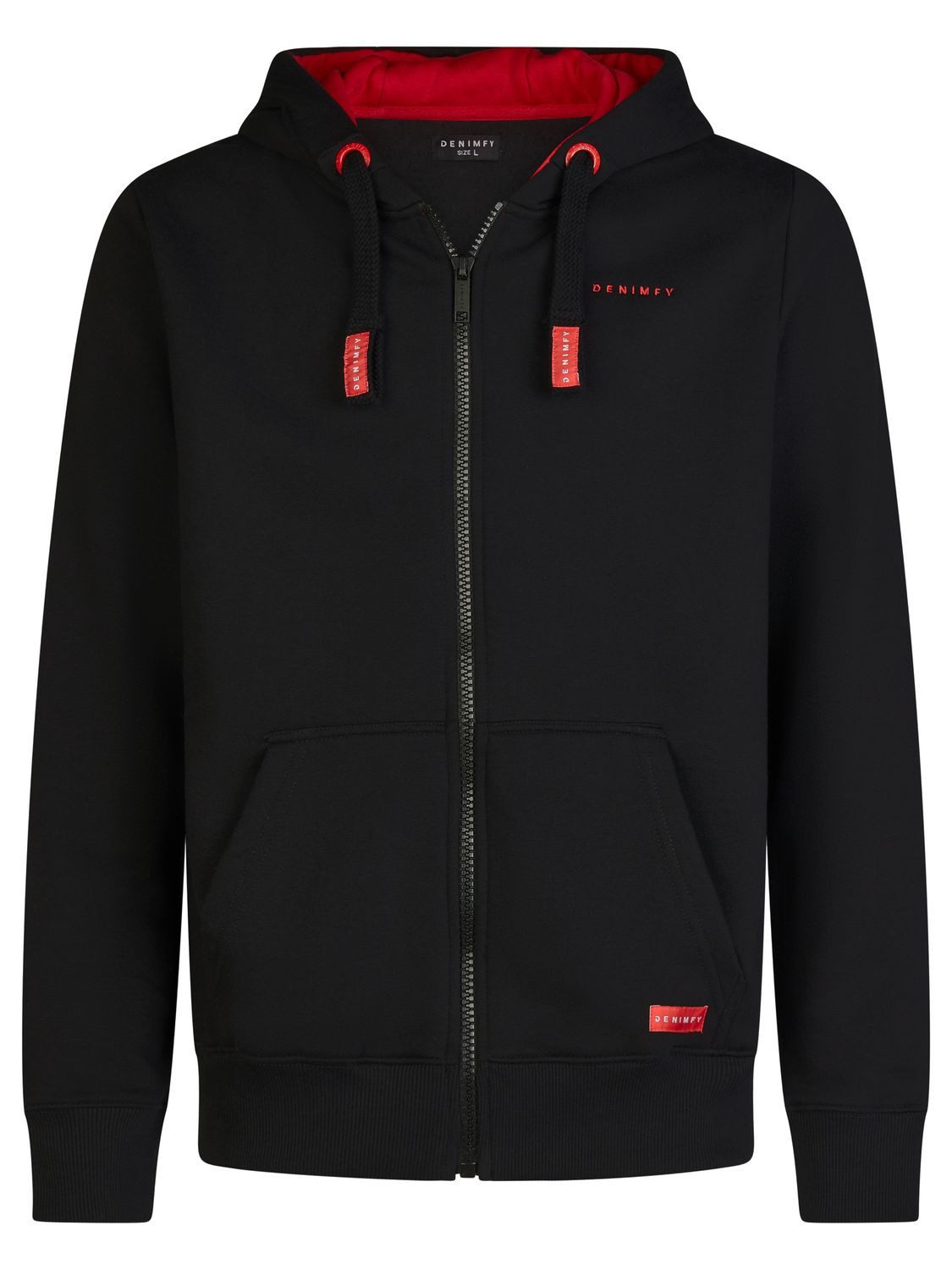 DENIMFY Kapuzensweatjacke Herren Sweatjacke DFLeo Regular Fit Hoodie mit Kängurutasche
