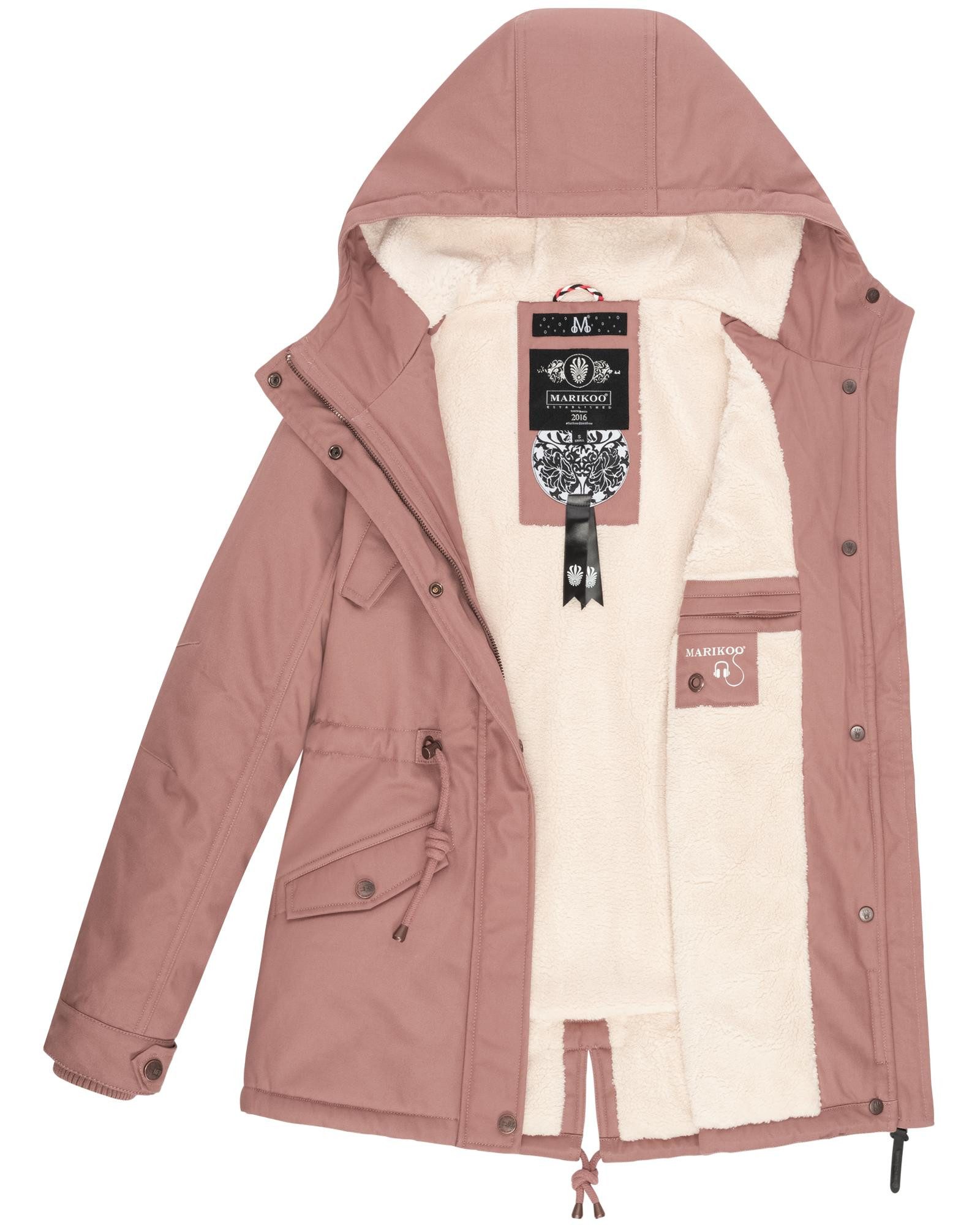 Marikoo Winterjacke Manolya stylischer Kurzmantel mit weichem Teddyfell-Futter – Bild 5 von 5