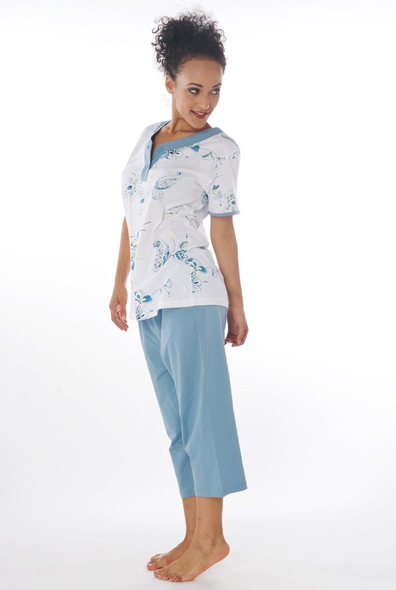 Consult-Tex Capri-Pyjama Damen Capri Pyjama Schlafanzug DF821 (Spar-Set, 1 günstig online kaufen