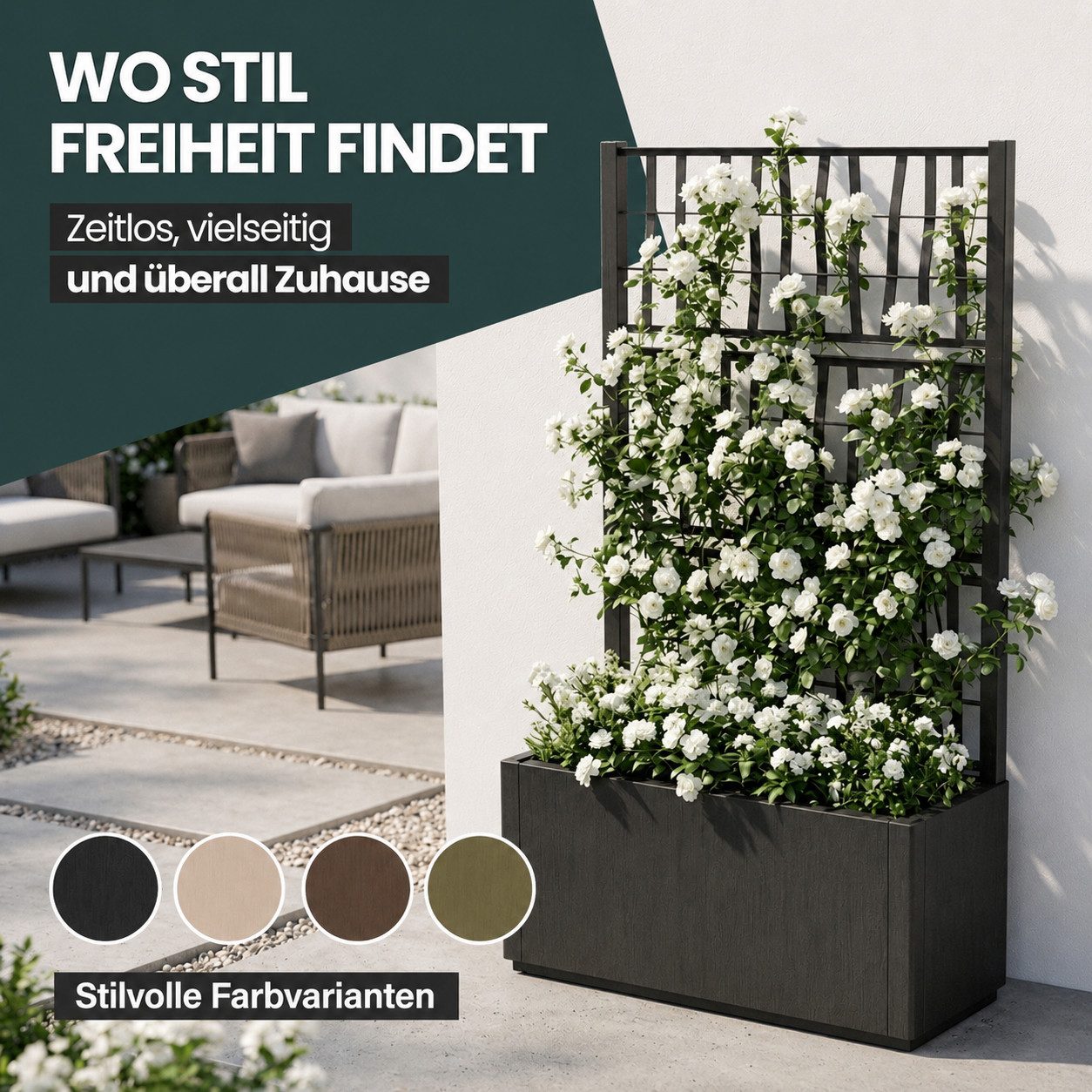 KreLeo Spalier 2 x 'Ethica' Struktur Optik (breite Version) in verschiedenen Farben – Bild 3 von 5