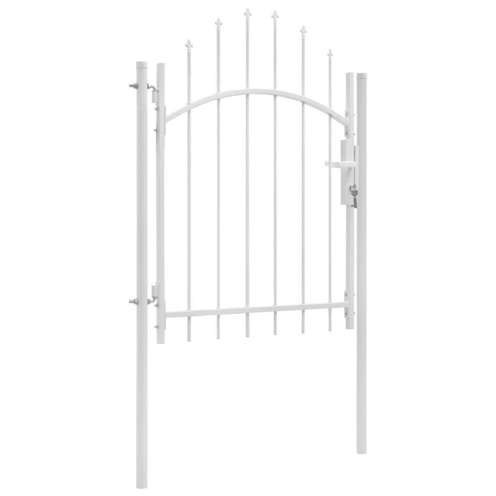 vidaXL Gartentor, Gartentür Stahl 1 x 2 m Weiß