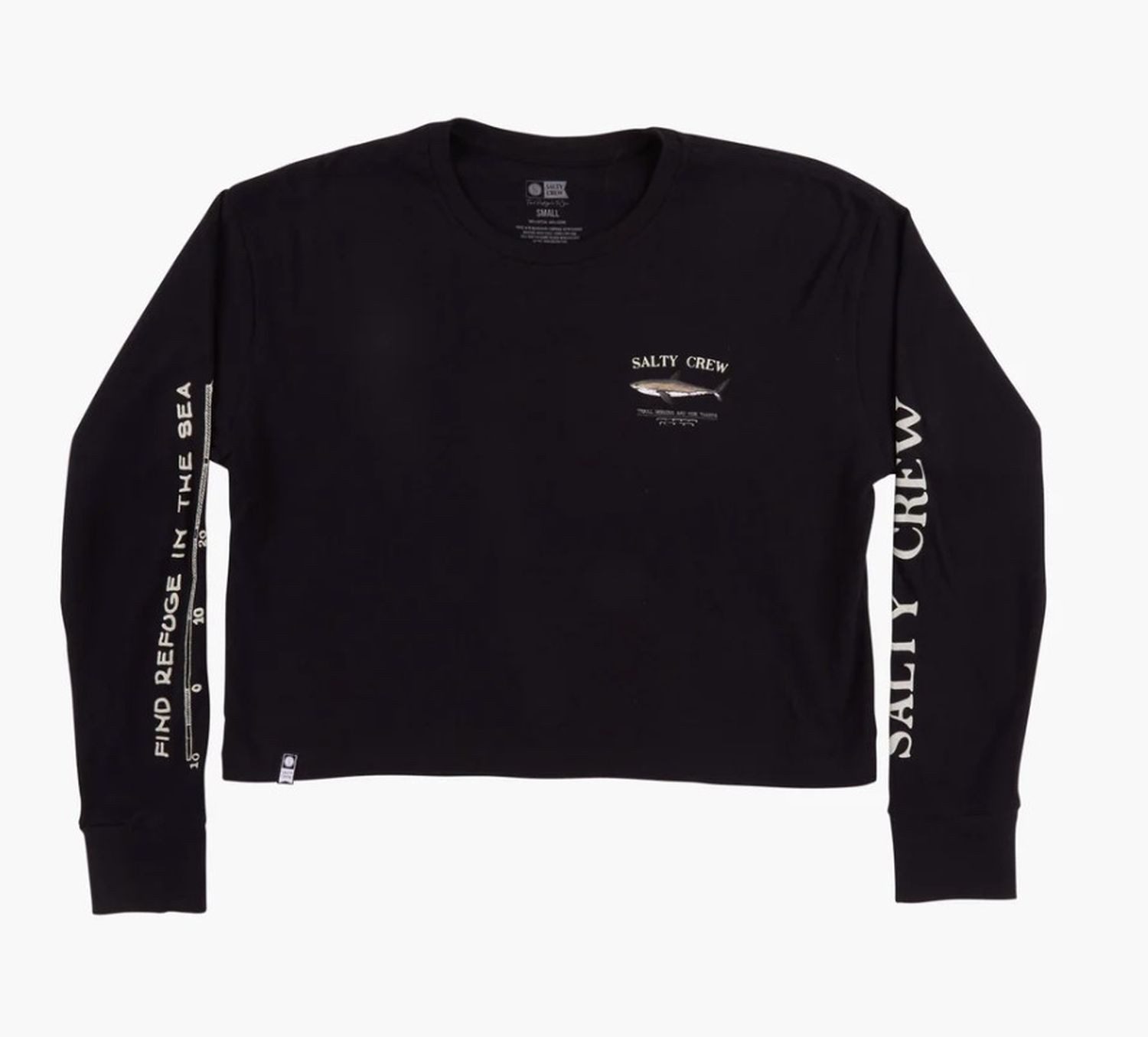Salty Crew Langarmshirt Salty Crew Bruce Long Sleeve Crop Black