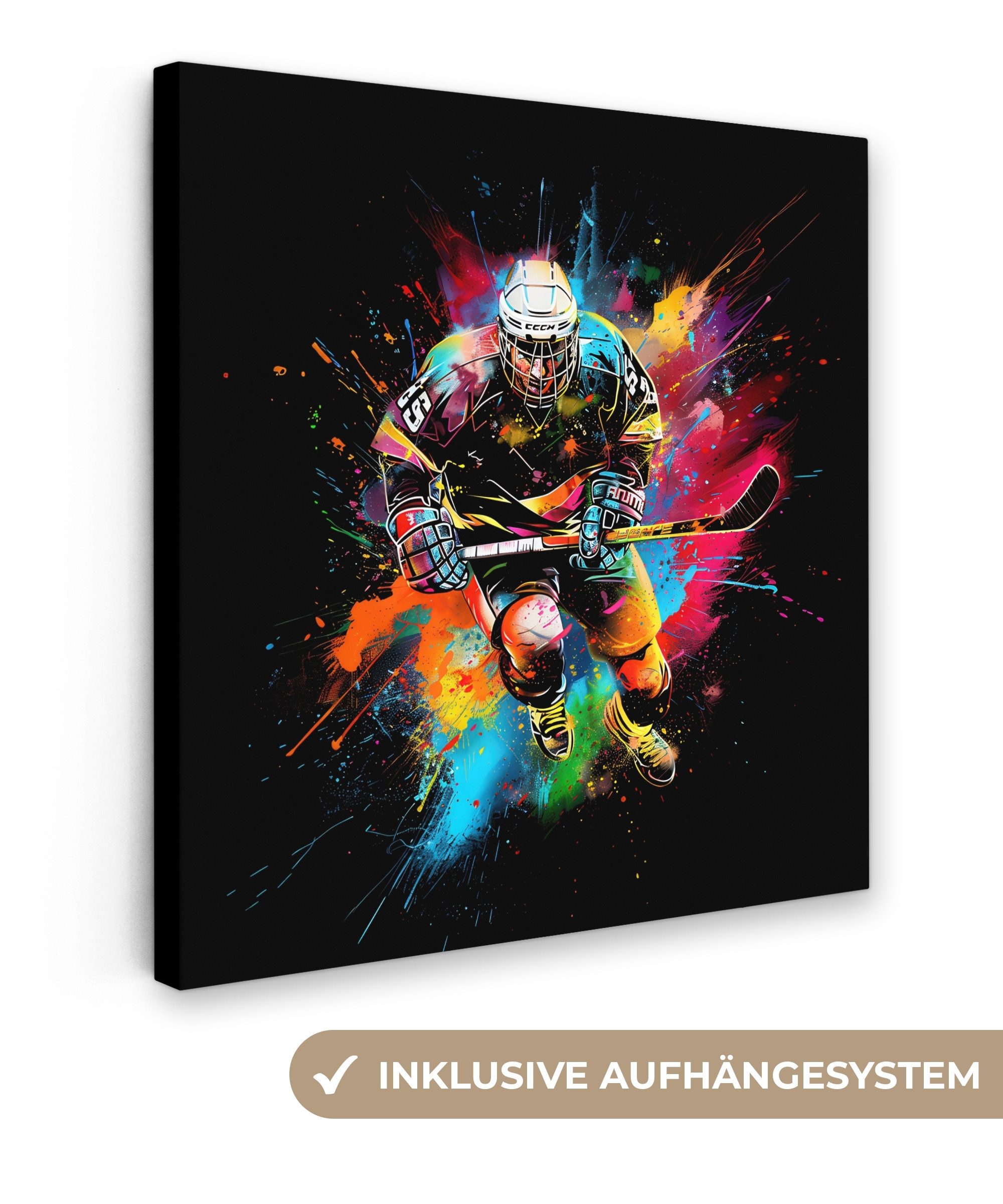 OneMillionCanvasses® Leinwandbild Graffiti - Sport - Eishockey - Eishockey, günstig online kaufen