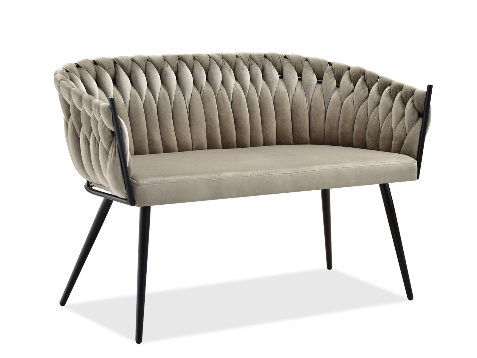 Compleo Polsterbank 2-Sitzer, Geflecht, velvet, ROSE perfekt für den Flur