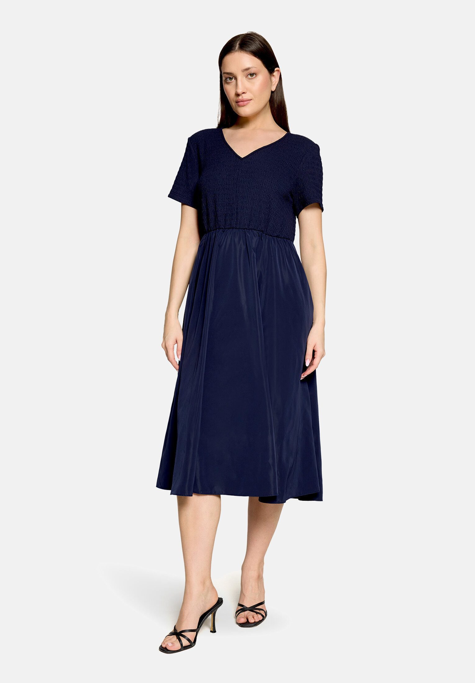 Cartoon Midikleid Damen mit Eingrifftaschen
