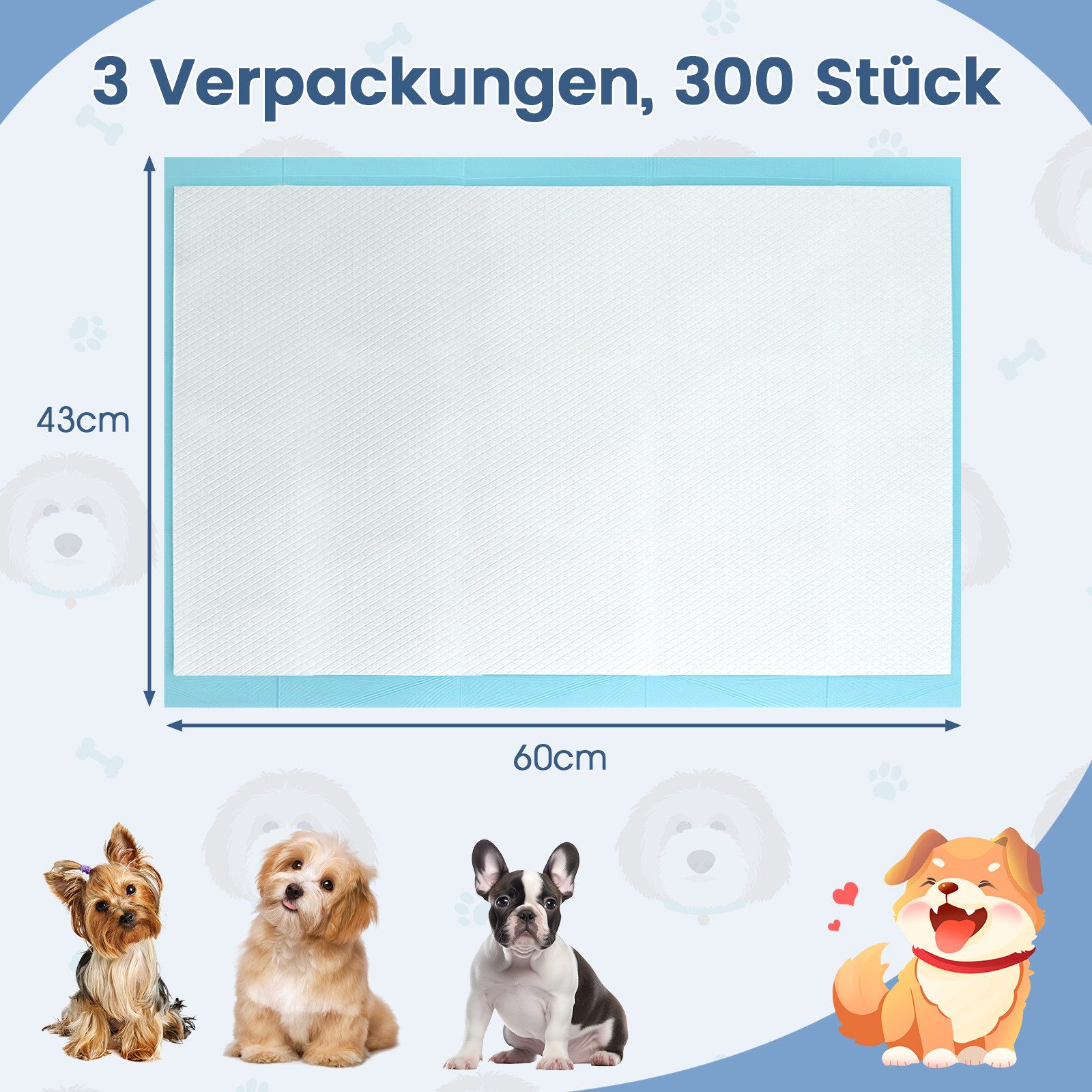 COSTWAY Hundetoilette, Hunde Trainingsunterlagen, Hundematte, 300 Stück günstig online kaufen