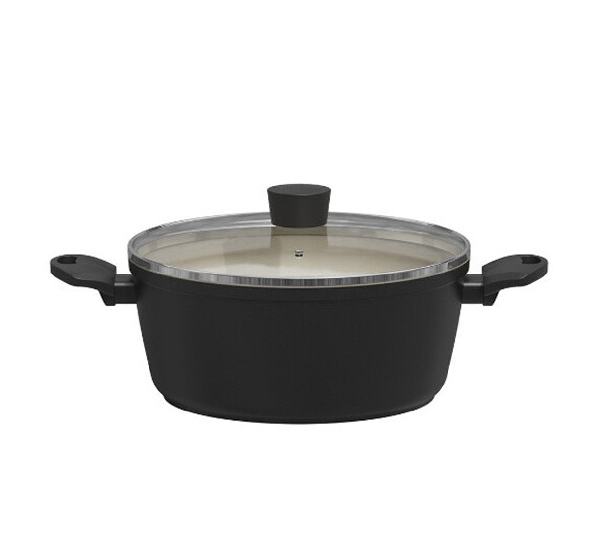 Michelino Kochtopf Nora New Line Fleischtopf mit Glasdeckel & Softgriff - 28 cm, Aluminium (1-tlg), Induktionsgeeignet, ø28 cm, mit Glasdeckel