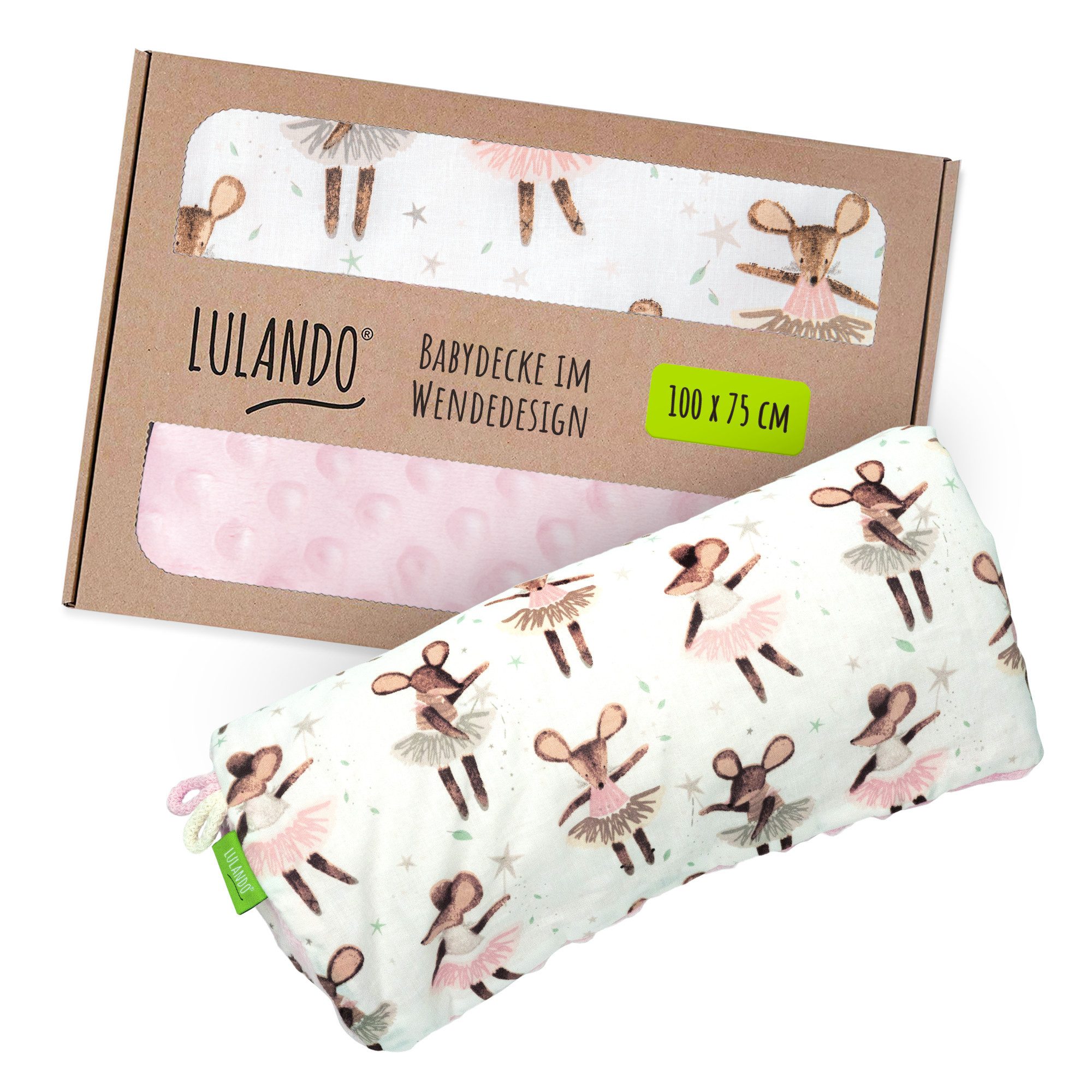 Babydecke LULANDO 100x75 cm flauschige Kuscheldecke für Neugeborene, Lulando, antiallergisch, pflegeleicht, 100% Baumwolle