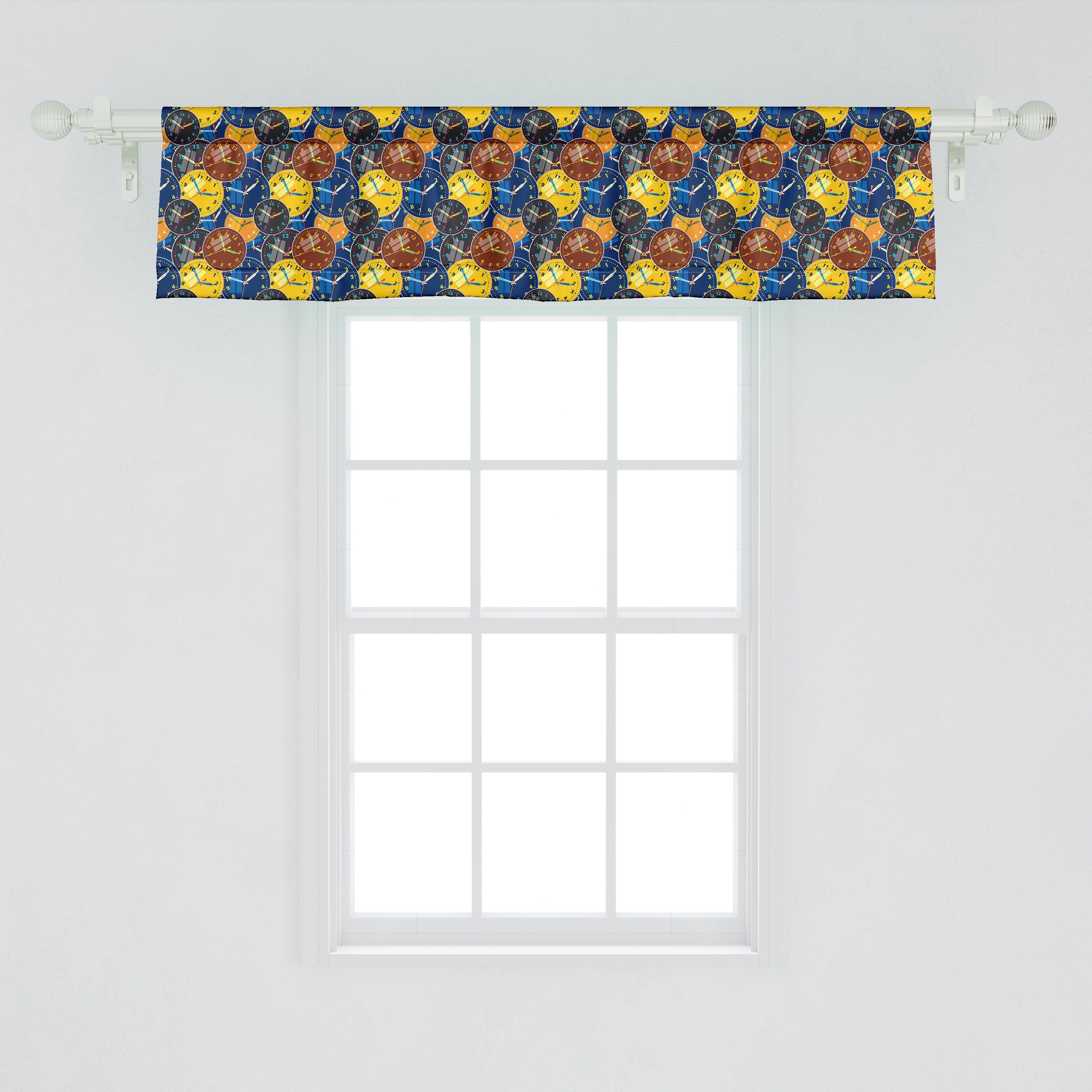 Scheibengardine Vorhang Volant Stangentasche, Küche Dekor Abakuhaus, Schlafzimmer Muster Microfaser, Jahrgang für mit Zifferblättern