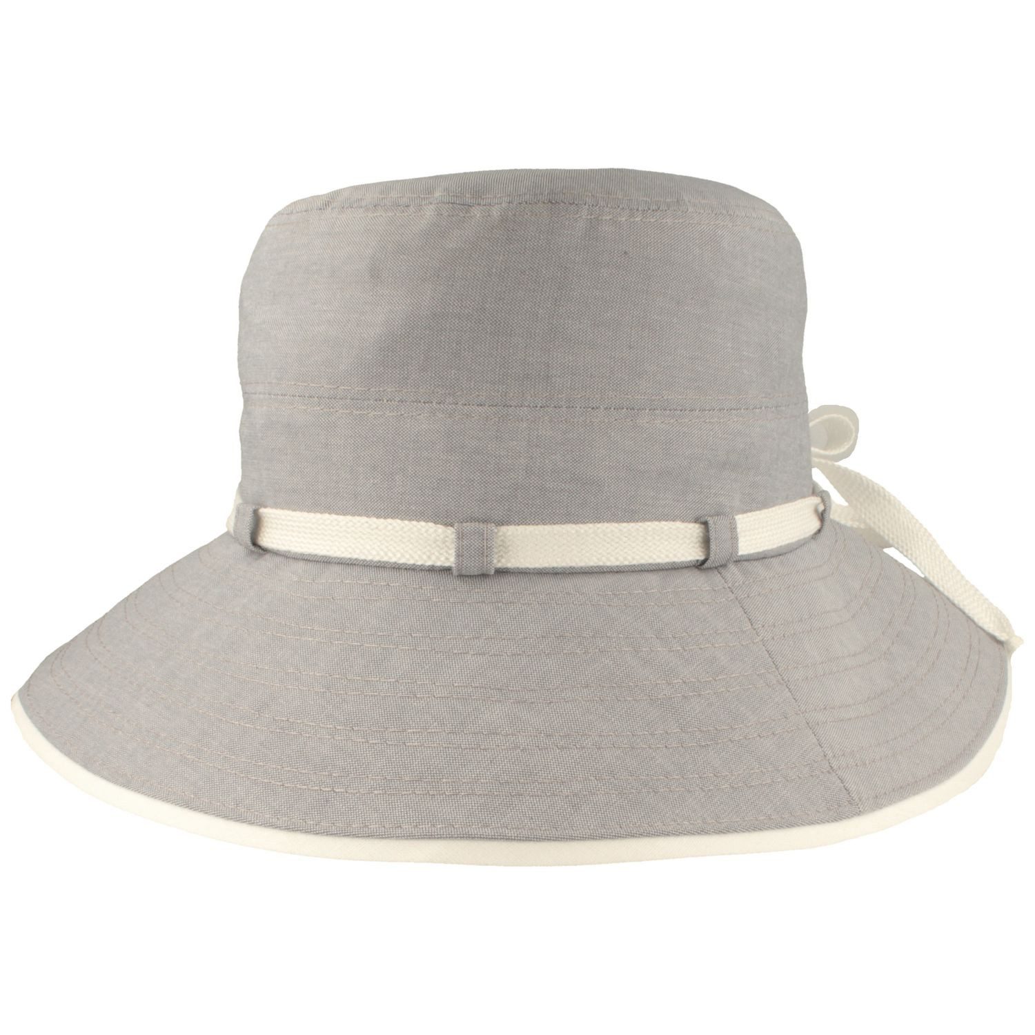 Breiter Trilby Flapper Strukturstoff maritim UV-Schutz 80