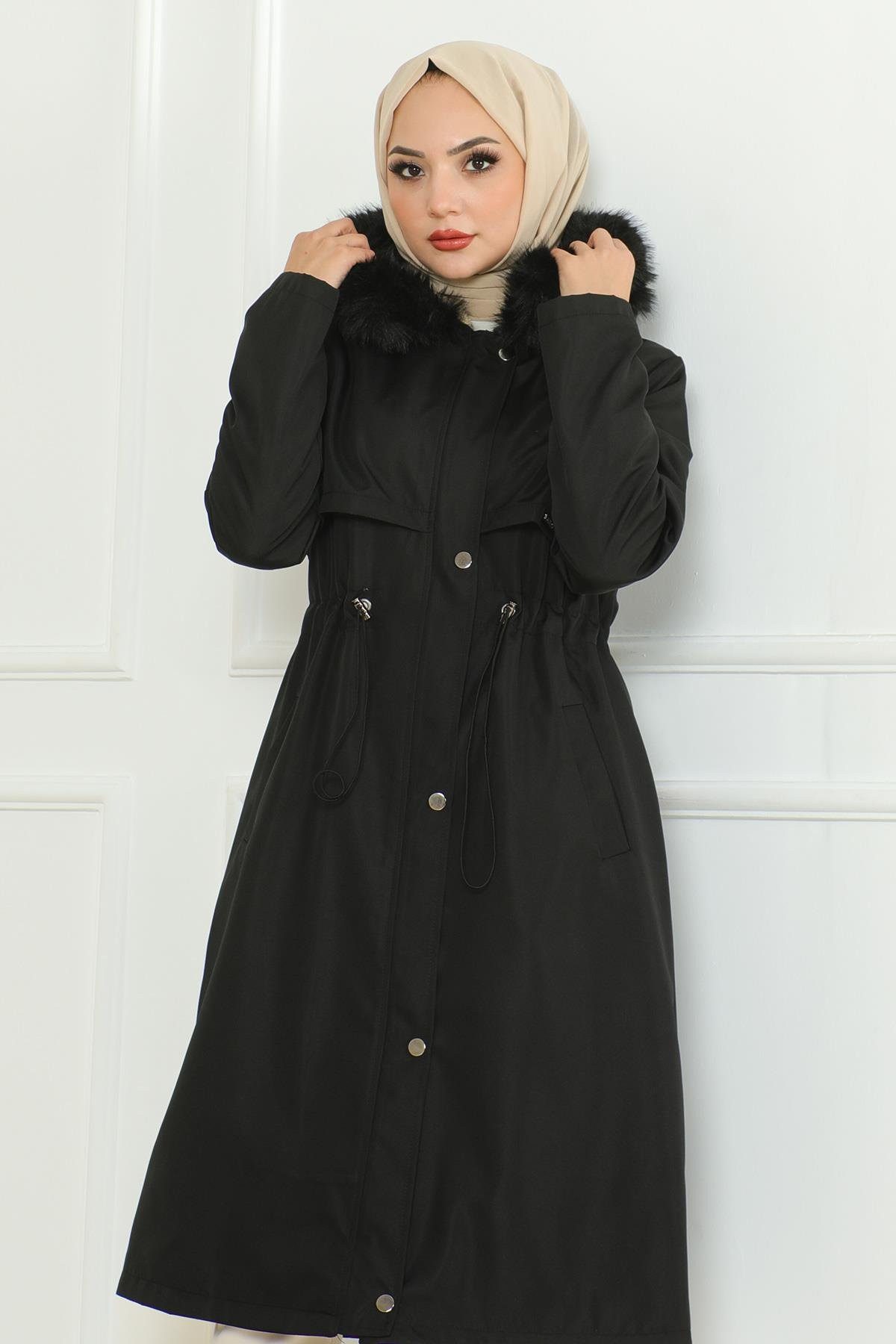 MODAMİHRAM Winterjacke Taba Kapuzenjacke mit verstecktem günstig online kaufen
