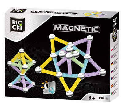 Blocki Magnetspielbausteine Magnetspielzeug Magnetische Bausteine Lernspielzeug Magnetblöcke, (38 St)