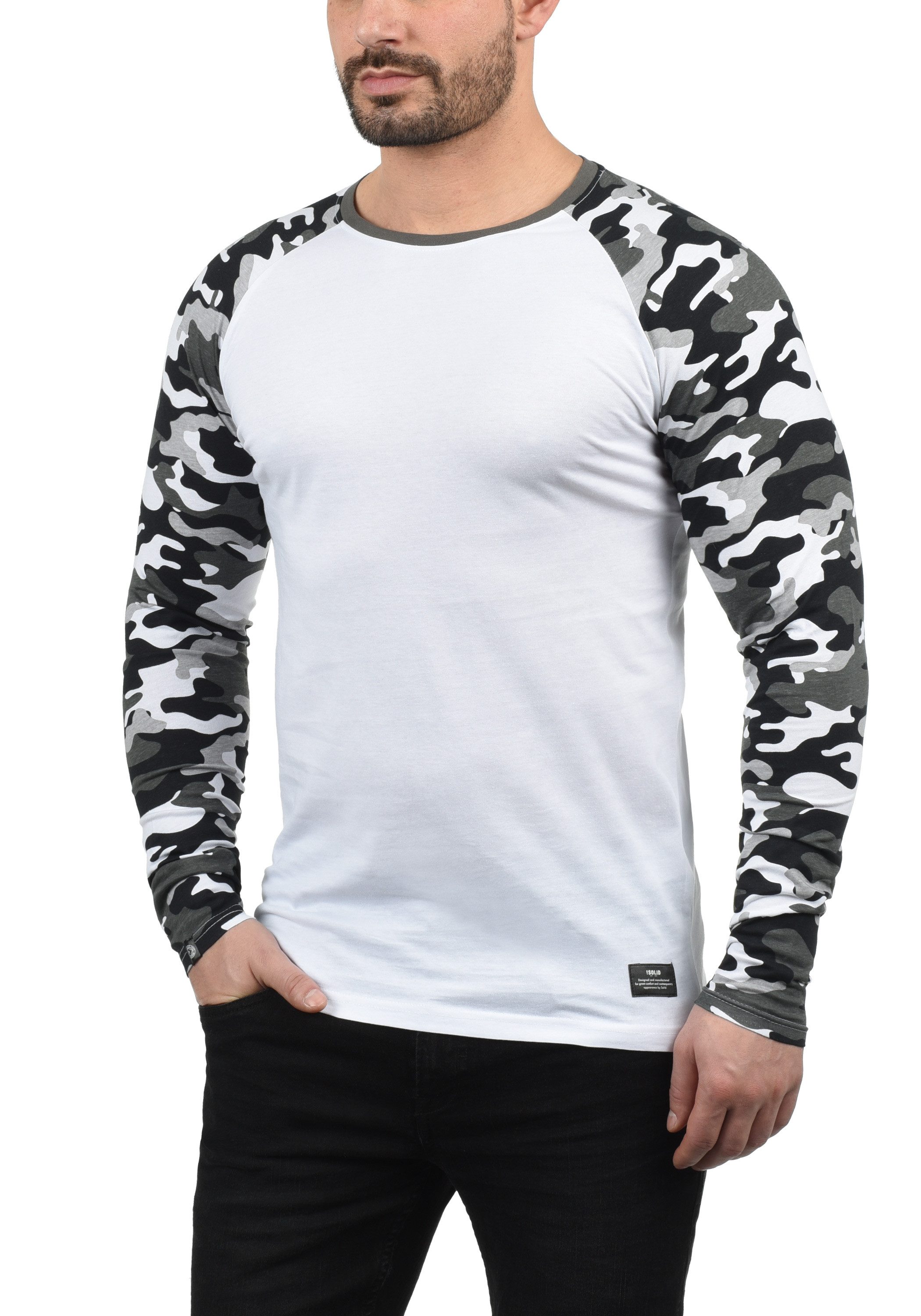 !Solid Rundhalsshirt SDCajus Longsleeve im Baseball-Look günstig online kaufen