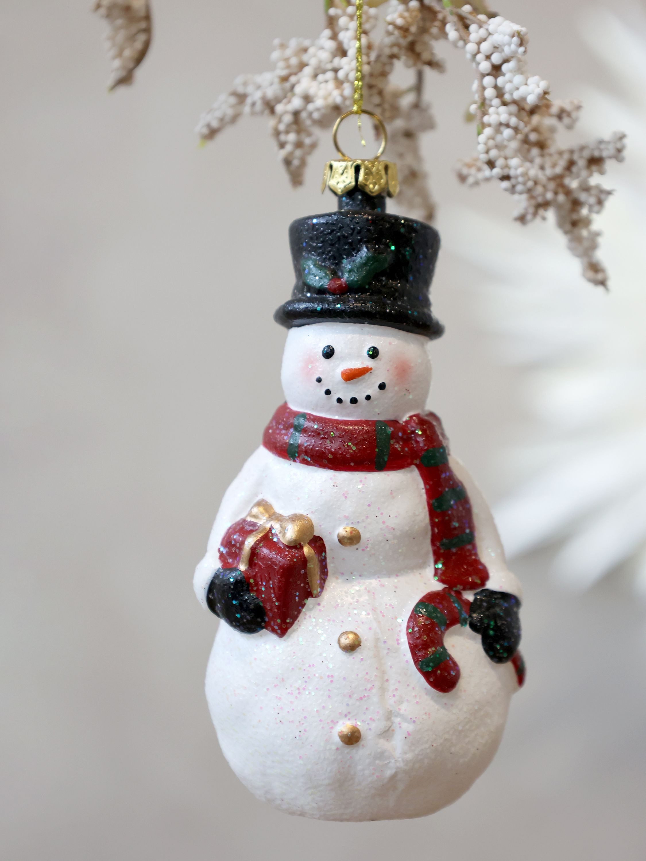 Chic Antique Christbaumschmuck Chic Antique - Weihnachtsschmuck Christbaumkugel Schneemann Weiß