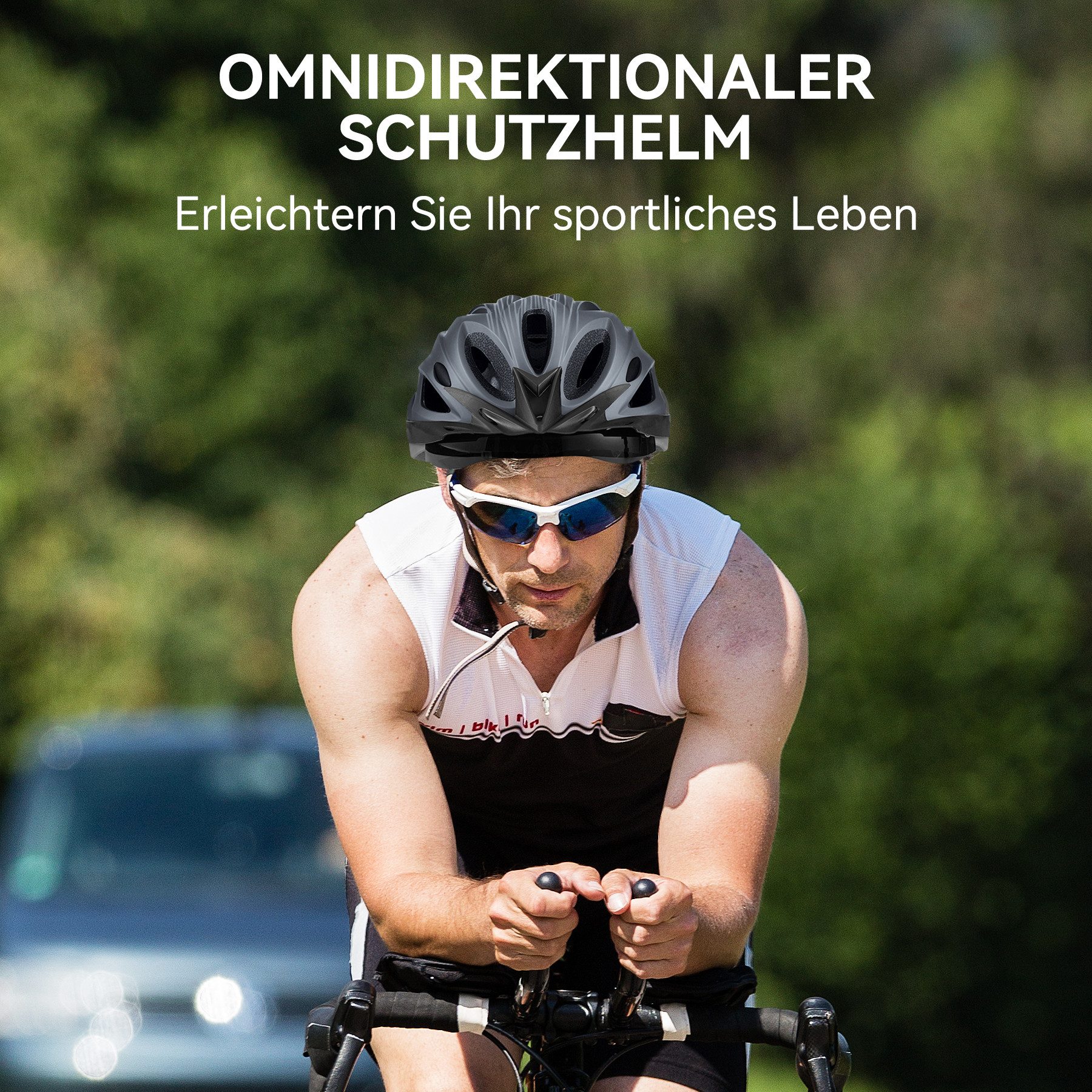 Senmudi Fahrradhelm Fahrradhelm für Herren und Damen,fahrradhelm mit visier (Radhelm, Cityhelm mit abnehmbarem magnetischem Visier, atmungsaktiv, 18 Belüftungskanäle, einstellbarer Radhelm mit LED-Licht), Sicherheitsschutz Trekking-und Rennradhelm, Fahrradhelm für Erwachsene