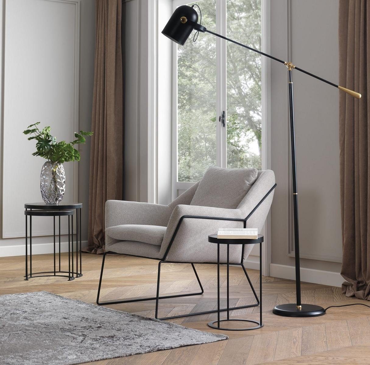 Made (1-St., in Wohnzimmer Stoff Grau JVmoebel 1x Sessel Sessel), Europa Polyester Einsitzer Sessel Sitzer Ohrensessel