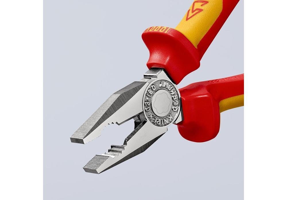 Knipex Kombizange Kombizange VDE Mehrkomponenten-Hüllen Länge 180 mm verchromt