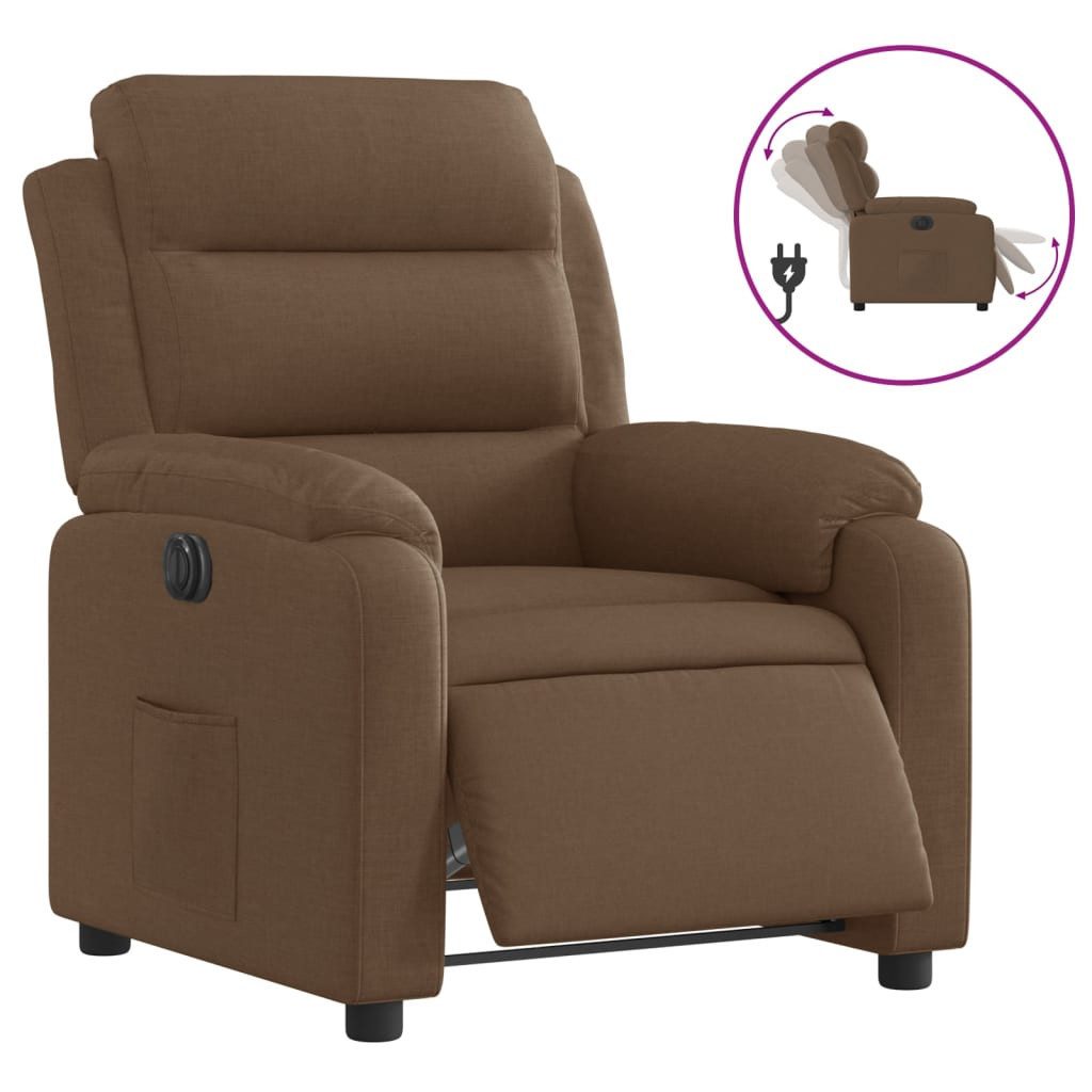 vidaXL Sessel Relaxsessel Elektrisch Braun Stoff günstig online kaufen