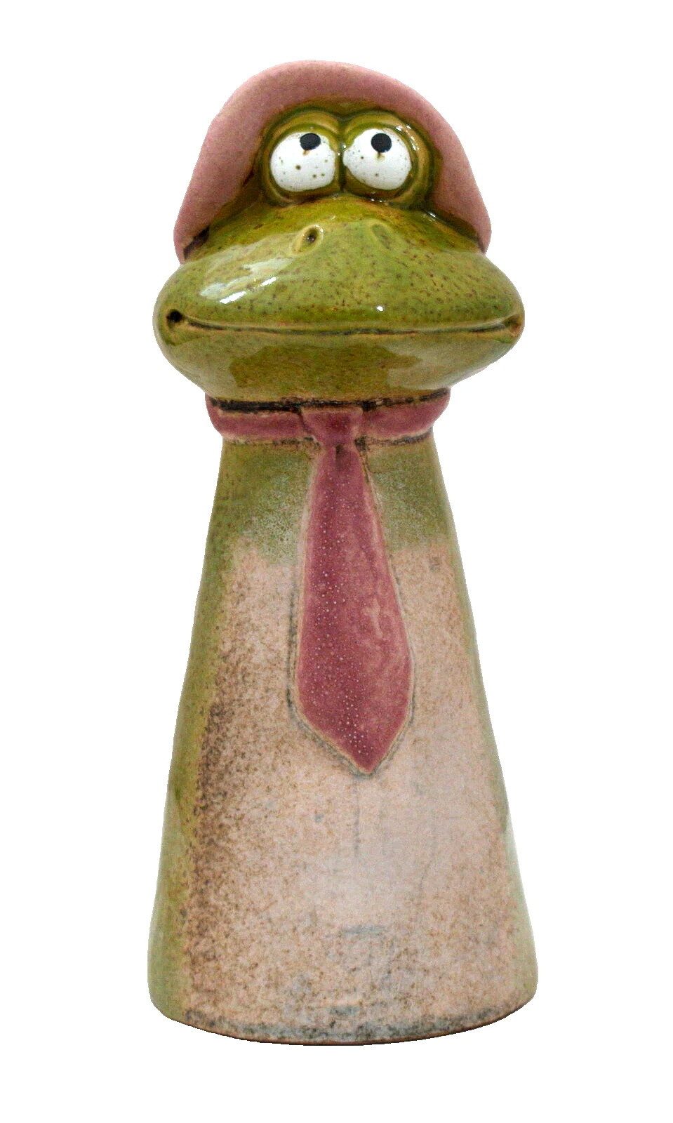 Kaufhaus le petit Tierfigur Gartenstecker Frosch Keramik Zaunhocker Deko Teich Skulptur Figur Mann, Dekofigur Dekoskulptur Dekoobjekt Zaunsitzer aus Keramik