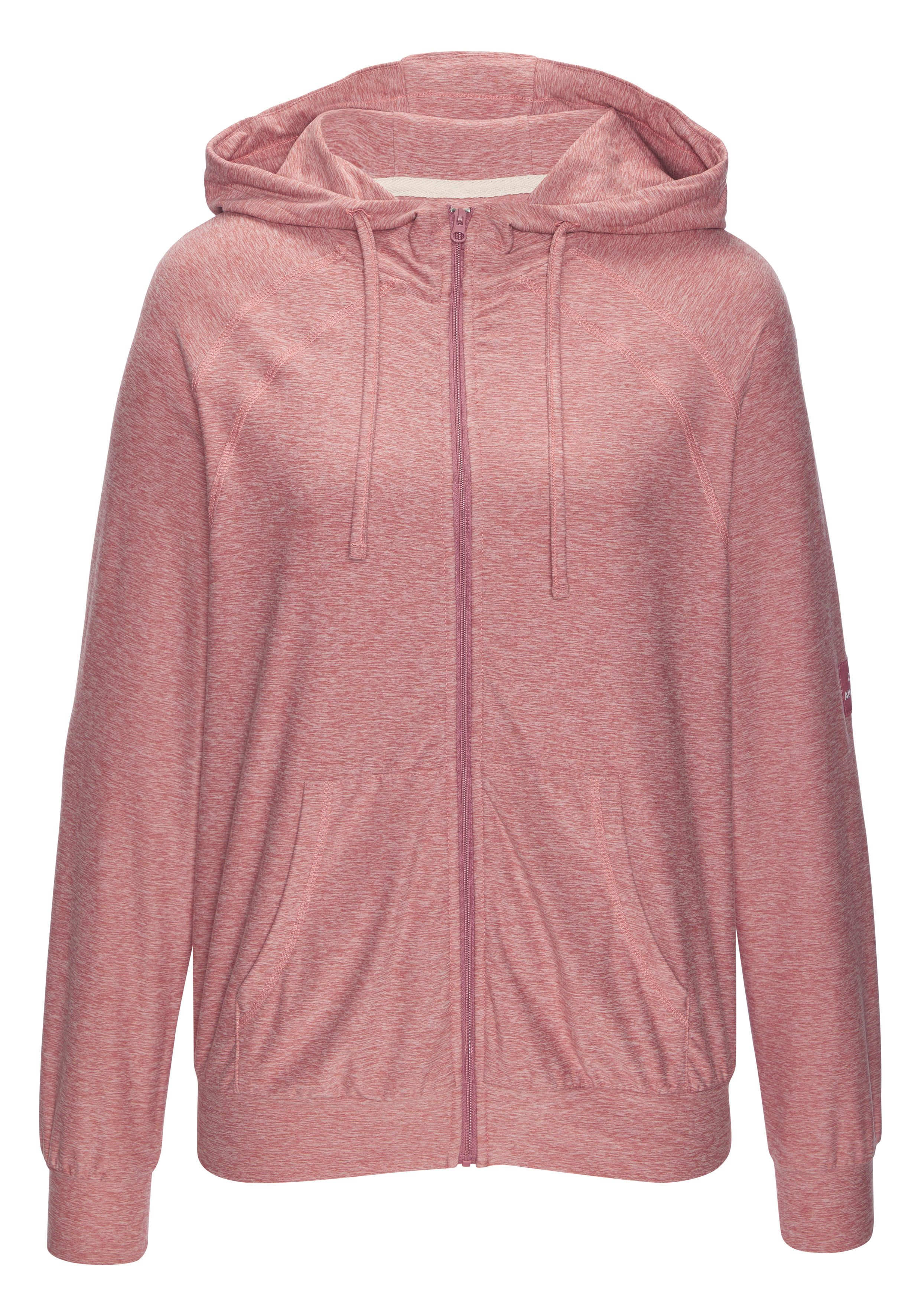 Vivance Active by Lascana Kapuzensweatjacke mit geteilte Kängurutasche, Home-und Loungewear-Serie