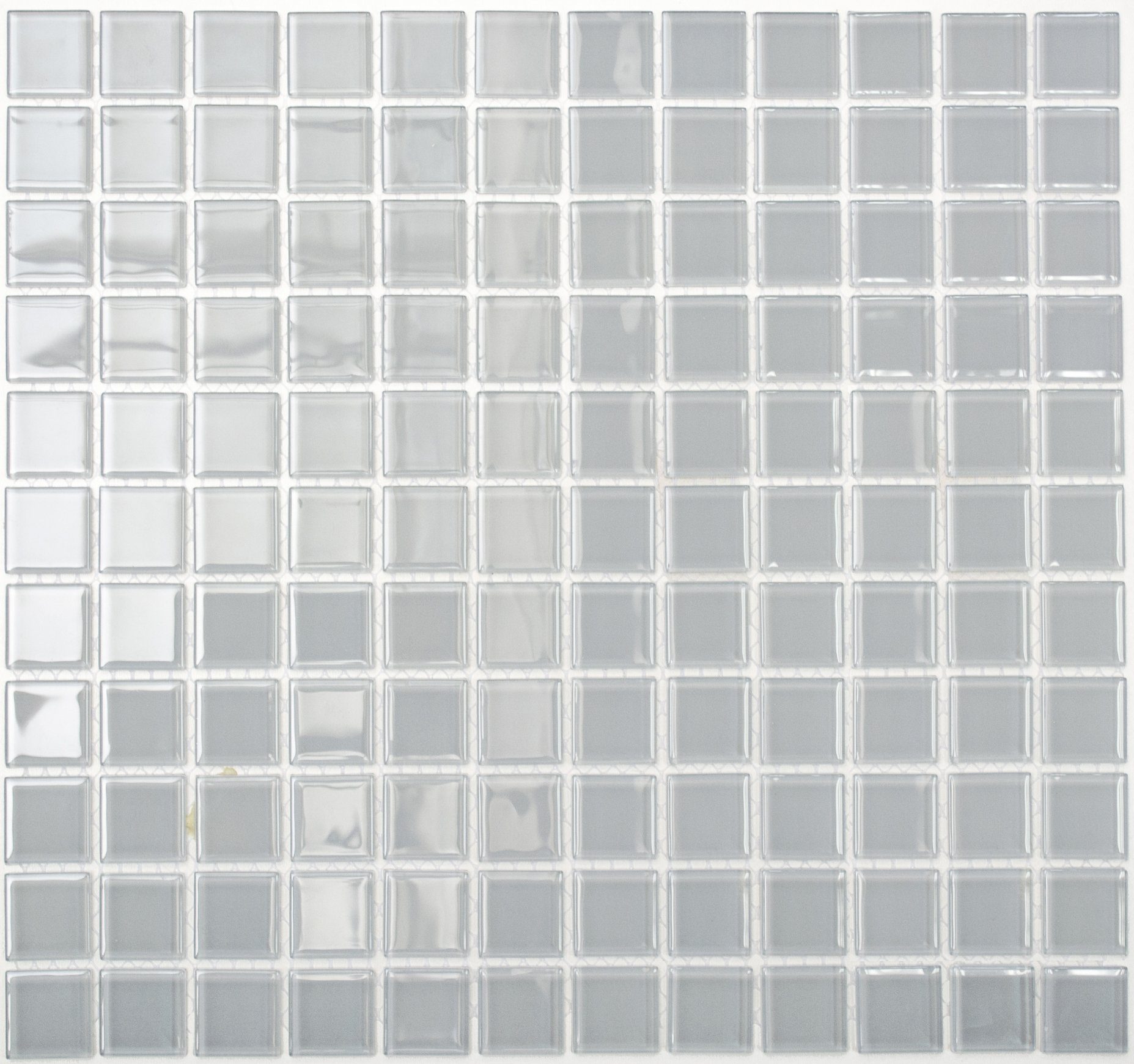 Mosani Mosaikfliesen Glasmosaik Crystal Mosaikfliesen grau glänzend / 10 Matten