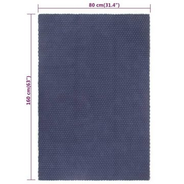 Teppich Rechteckig Marineblau 80x160 cm Baumwolle, furnicato, Rechteckig