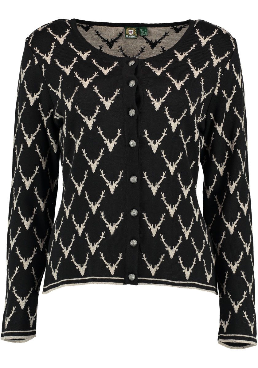 OS Trachten Strickjacke Ewipe Tailliert, lang geschnitten, Rundhals, Allove günstig online kaufen