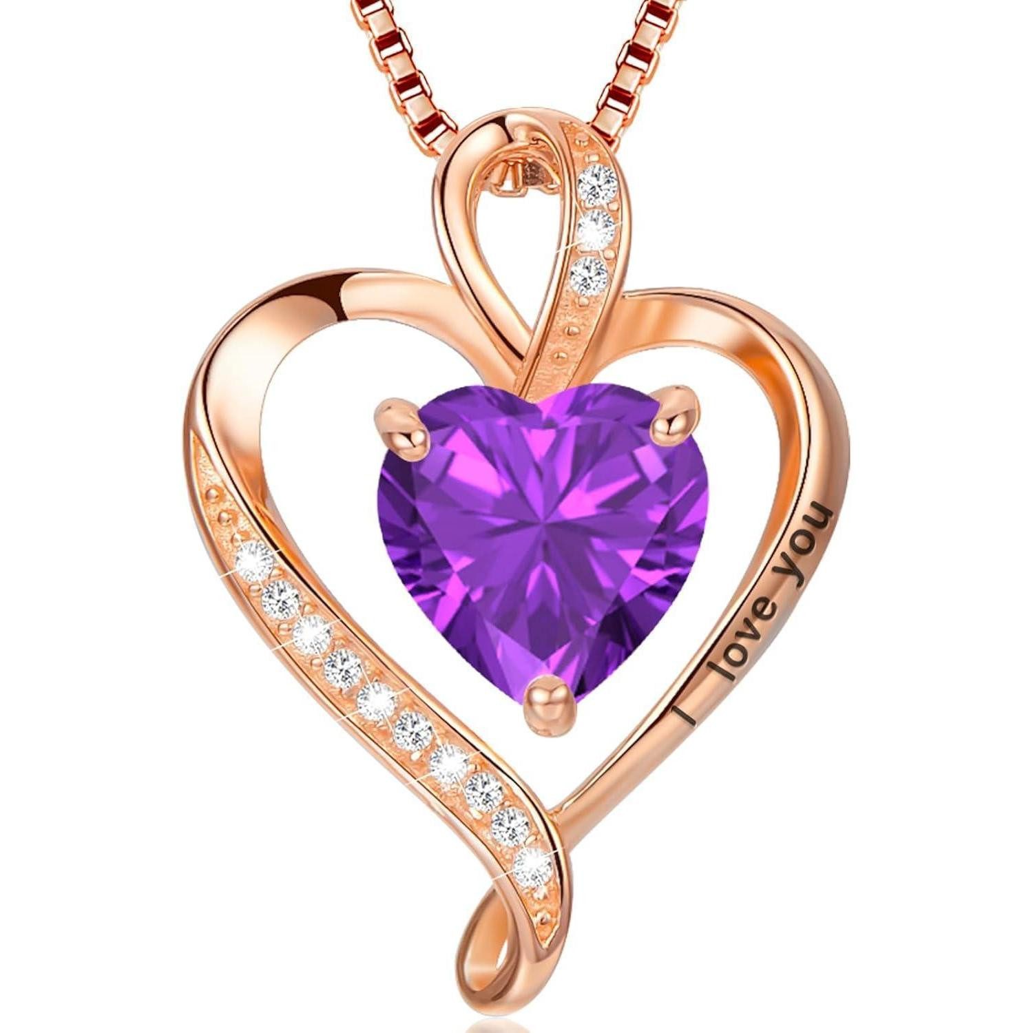 LuxusKollektion Herzkette Halskette Herz I love you Silber 925 Roségold