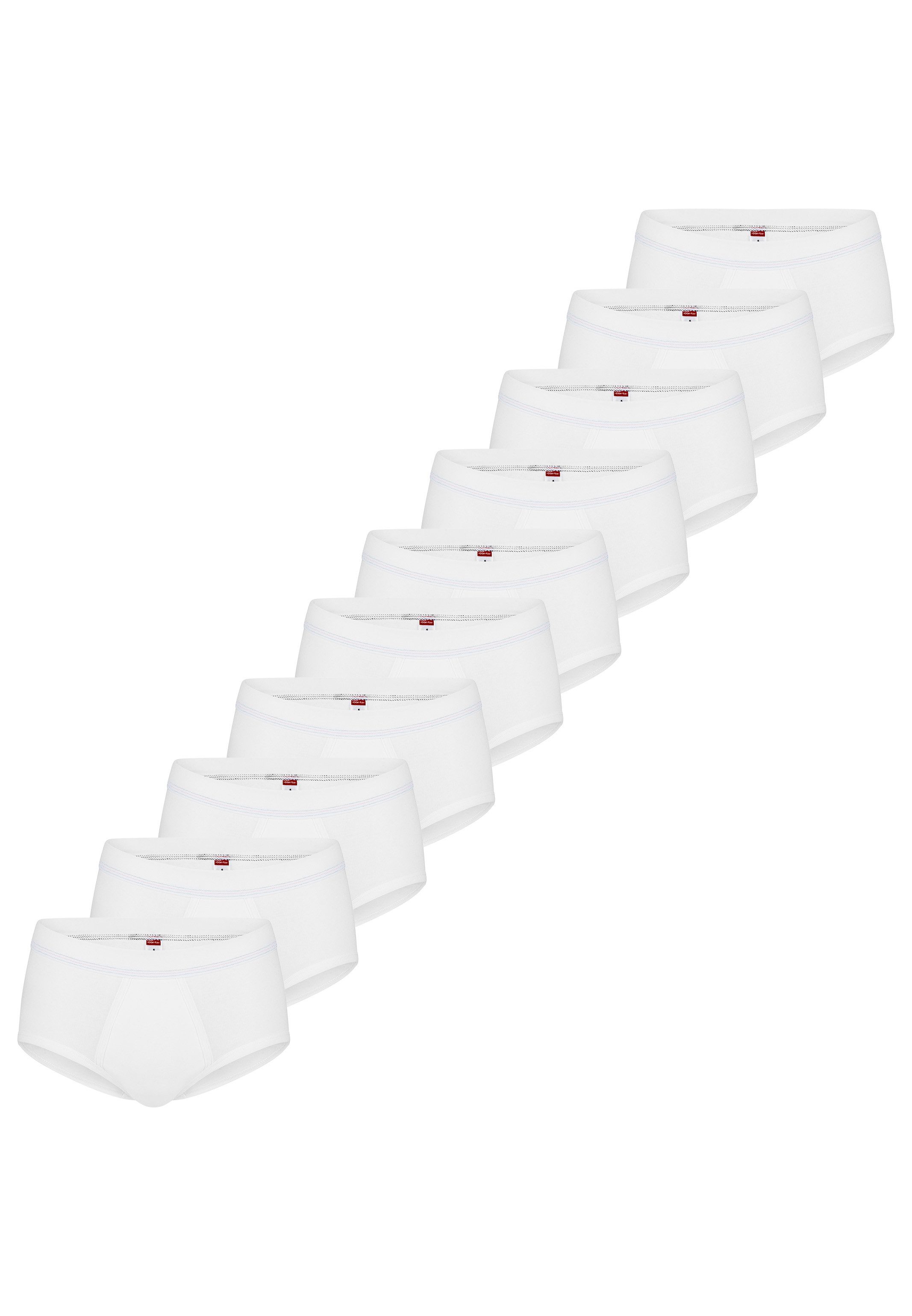 conta Slip 10er Pack Feinripp (Spar-Set, 10-St) Slip / Unterhose - Baumwolle - mit Eingriff - Formstabil, Pflegeleicht