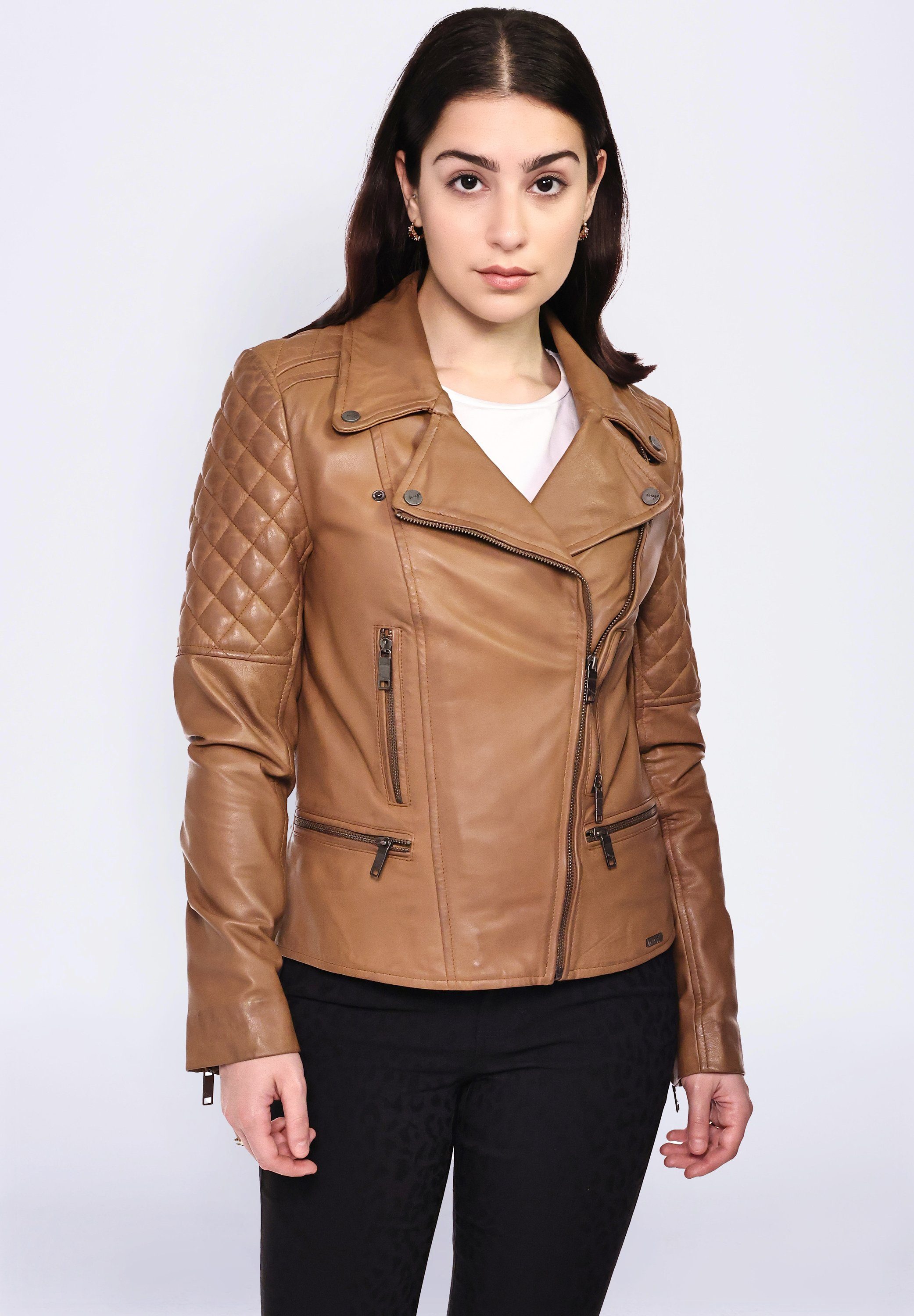 cognac Maze Lederjacke Solna