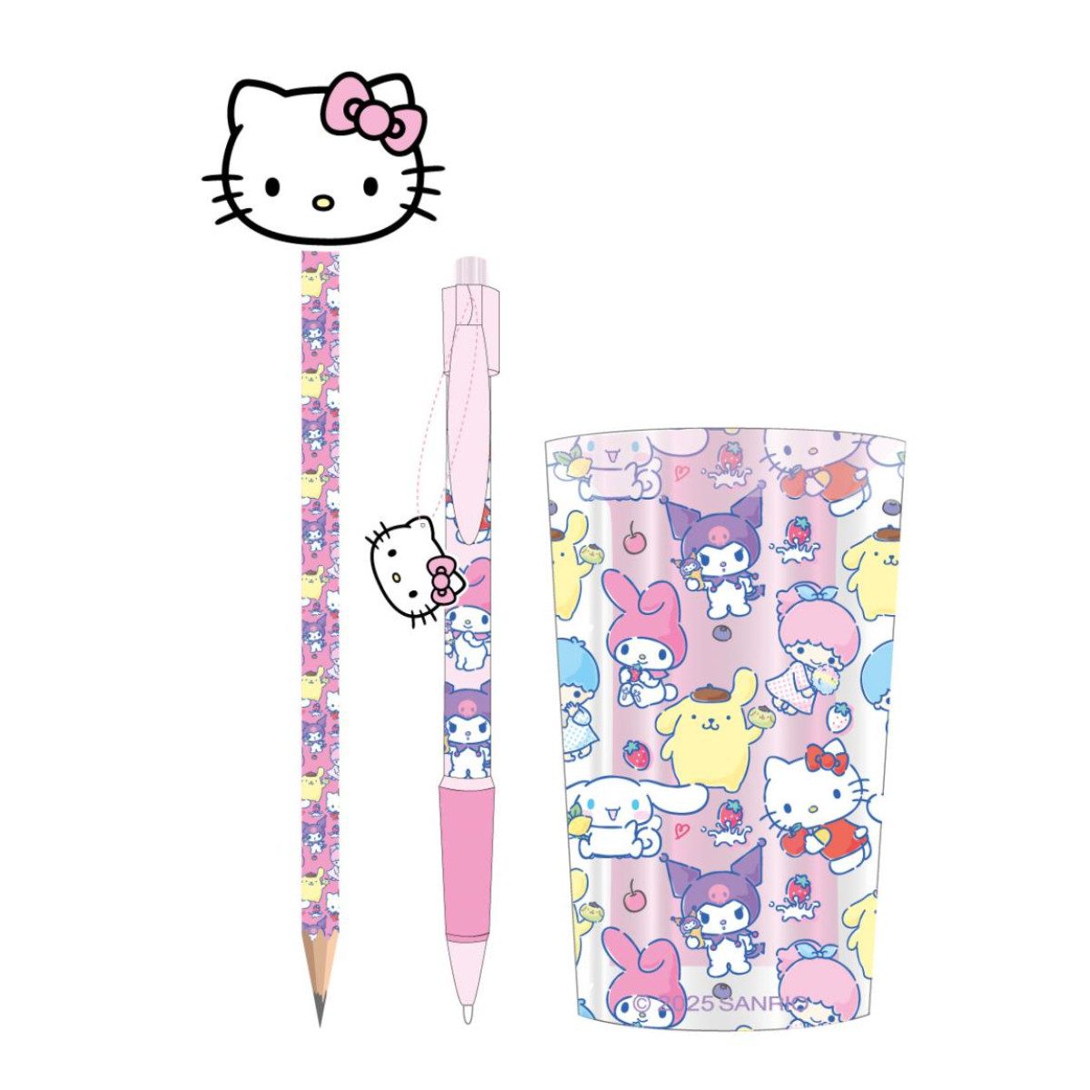 Cerda Bleistift Hello Kitty Schreibwaren-Set mit Stiftehalter Kinder Schreibset