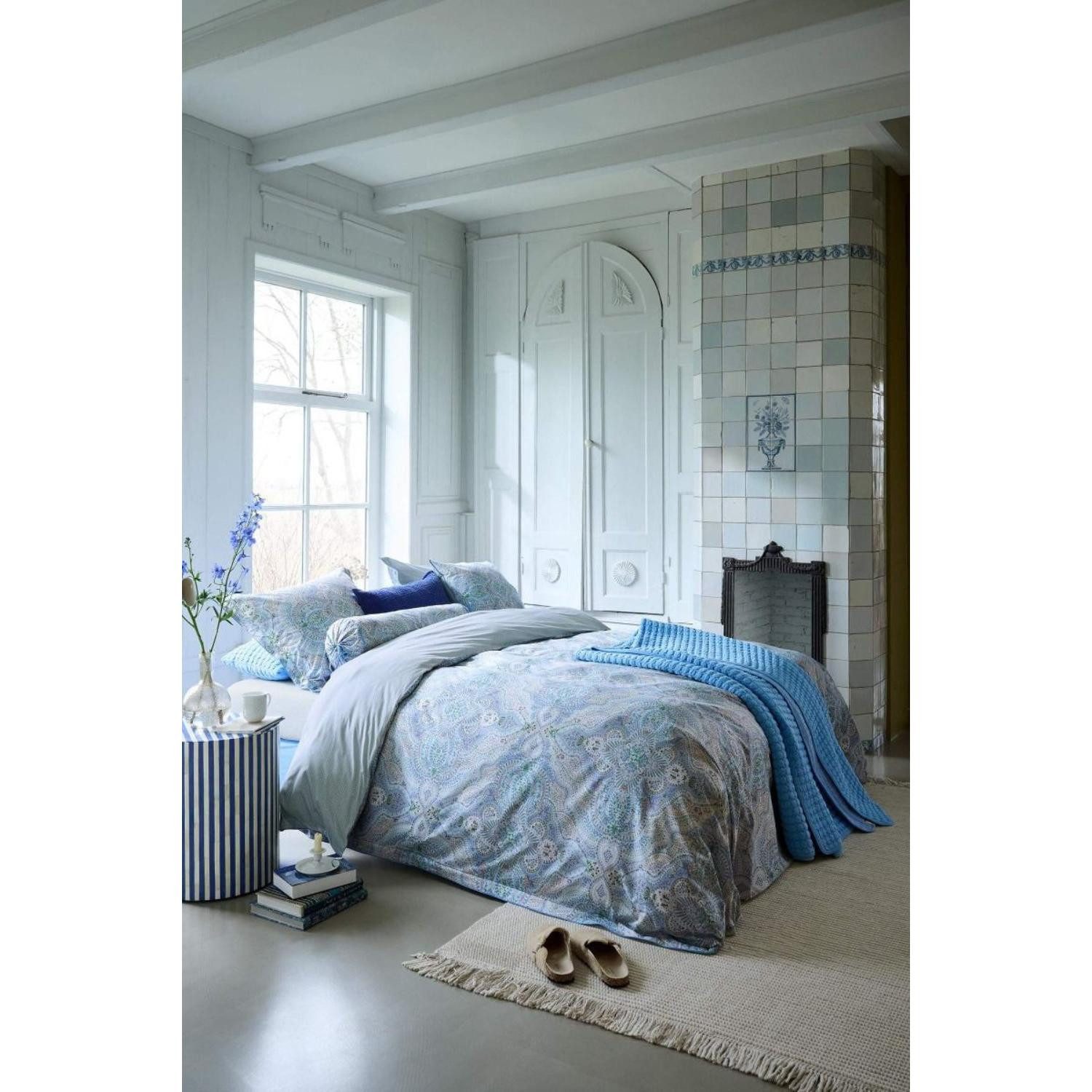 PiP Studio Kissenhülle Kissen Moon Flower Light Blue (53x53cm)
