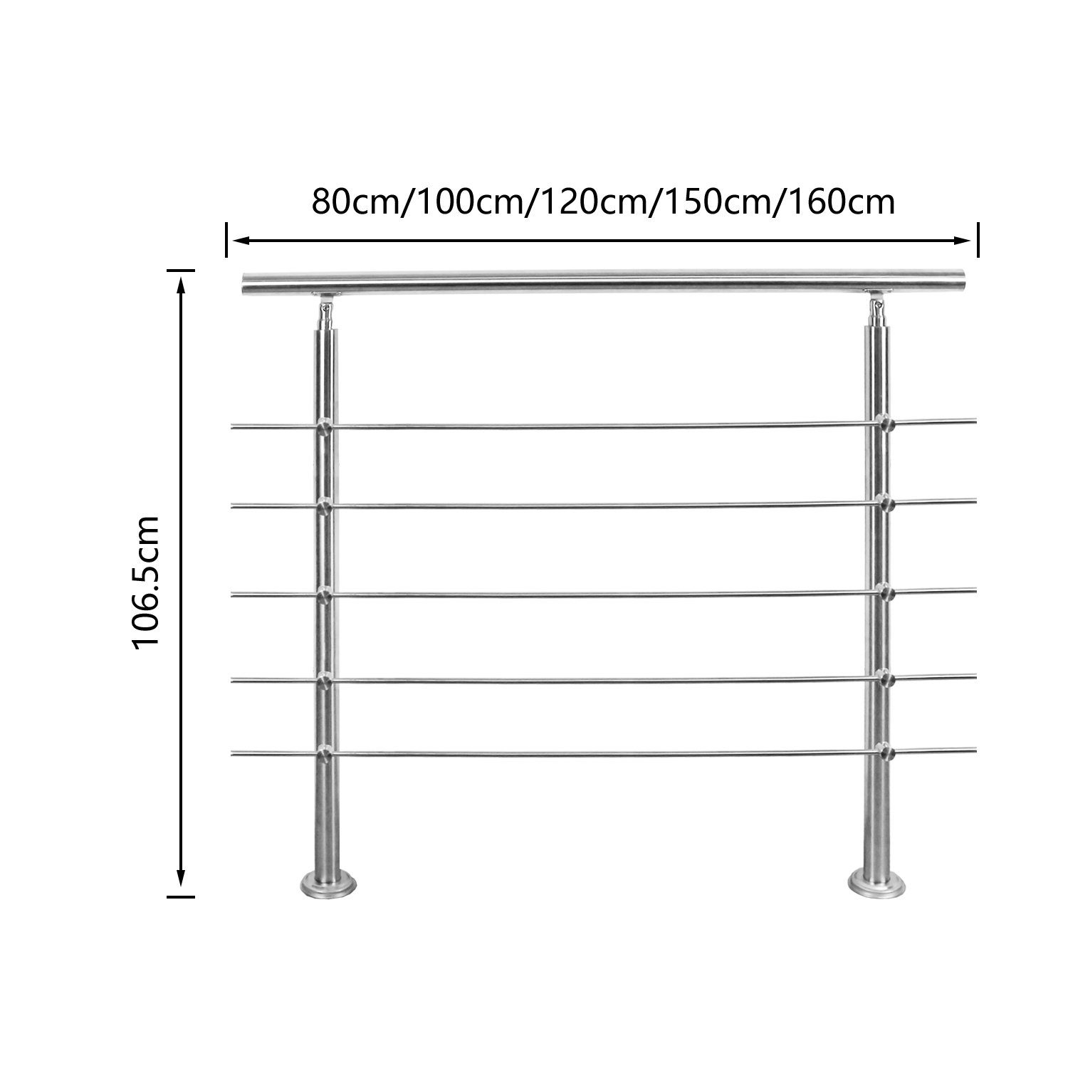 Clanmacy Treppengeländer Geländer Edelstahl Handlauf 80-160cm günstig online kaufen