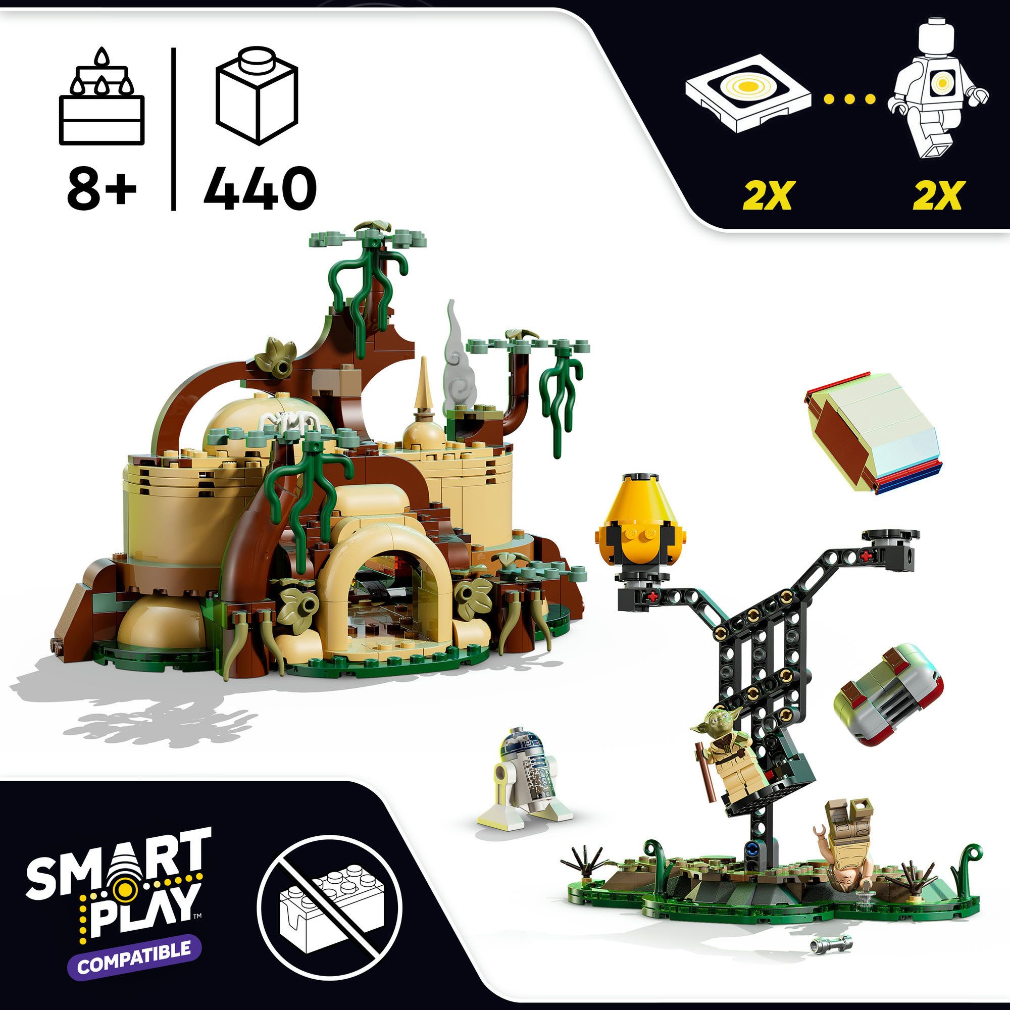LEGO® SMART Play™ Jedi-Training an Yodas Hütte (75422), LEGO Star Wars ™ Konstruktionsspielsteine, (440 St), Mit SMART Brick kompatibel (nicht im Lieferumfang e – Bild 3 von 5