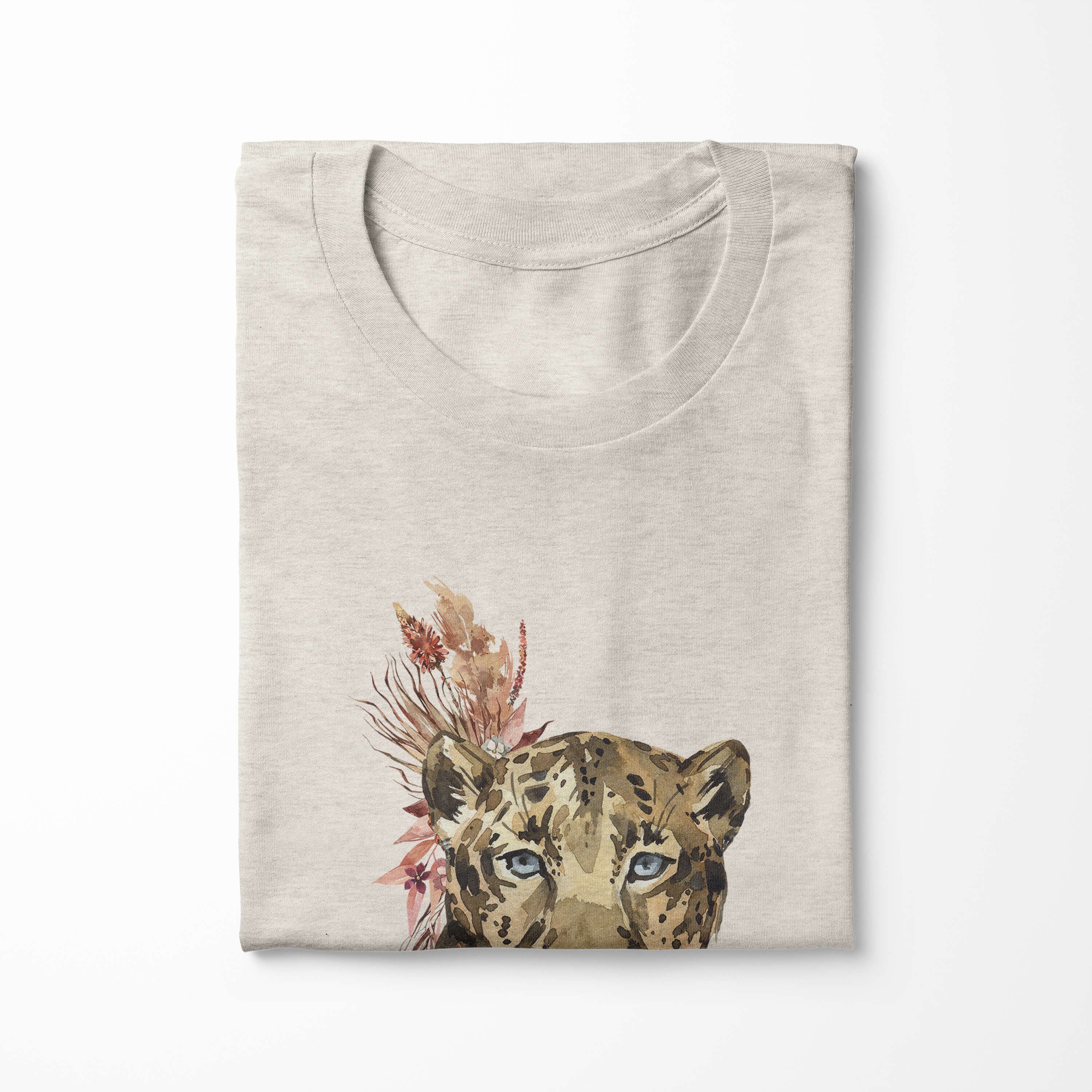Motiv erneu aus (1-tlg) Sinus gekämmte Aquarell T-Shirt Shirt Art T-Shirt Jaguar 100% Ökomode Bio-Baumwolle Nachhaltig Herren