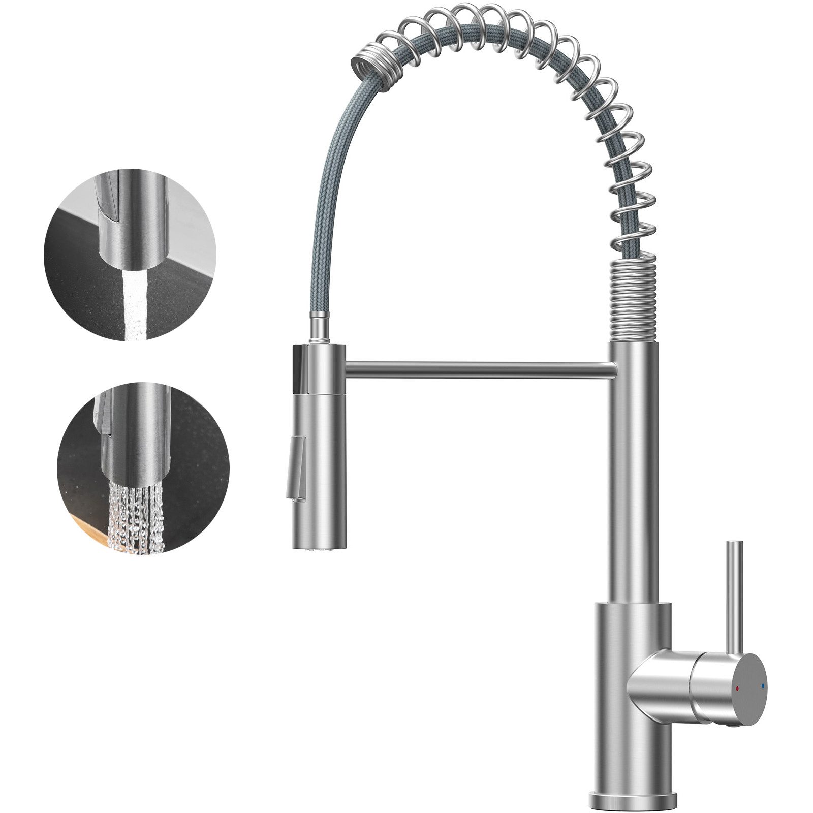Anycee max Küchenarmatur Spiralfeder Spültischarmatur Edelstahl günstig online kaufen