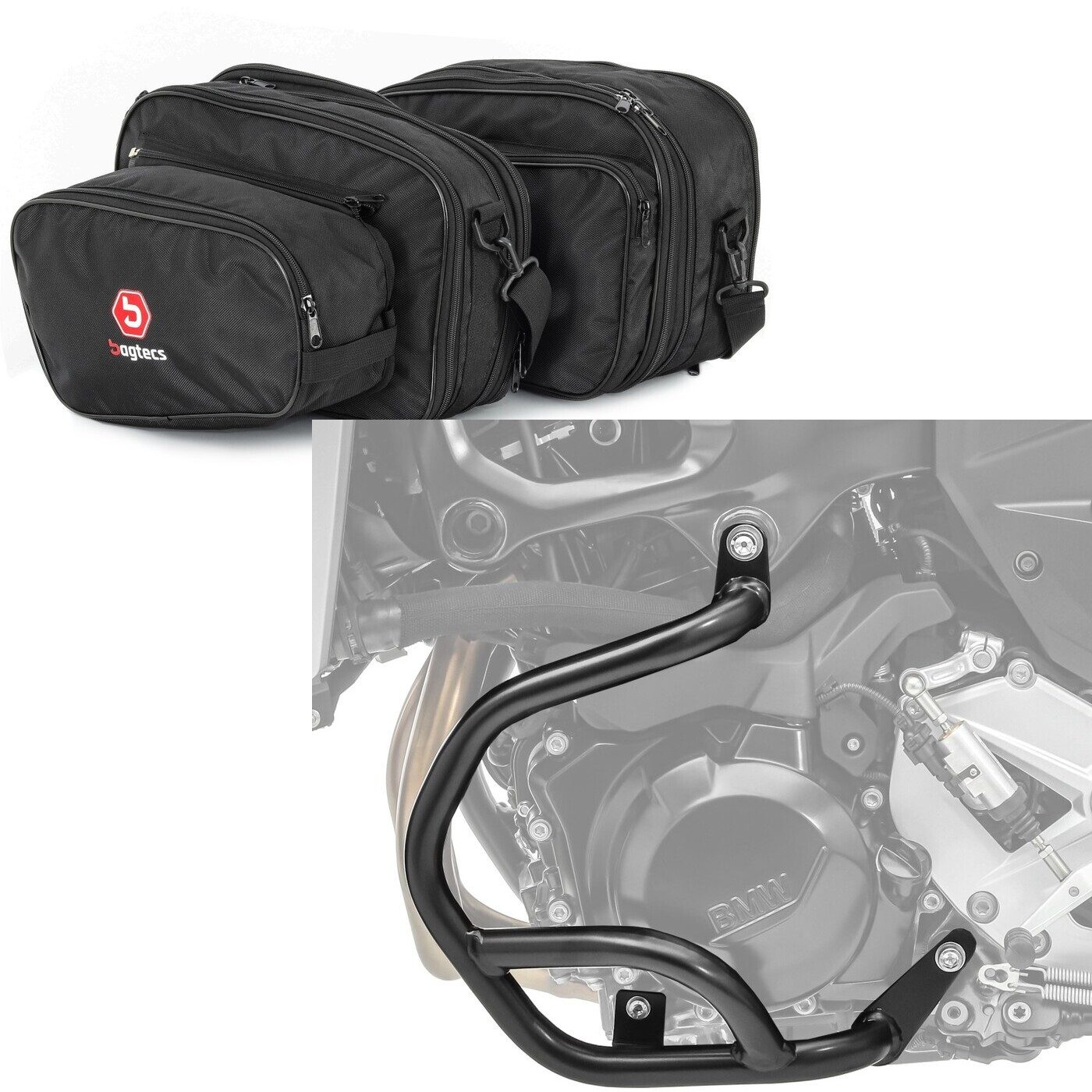 Bagtecs Reisetasche Set: Koffer Innentaschen Seitenkoffer # mit Sturzbügel passend für BMW