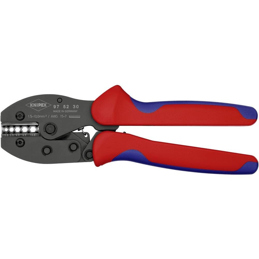 Knipex Crimpzange Crimp-Hebelzange, Crimpdruck werkseitig ist präzise eingestellt (kalibriert), nachstellbar