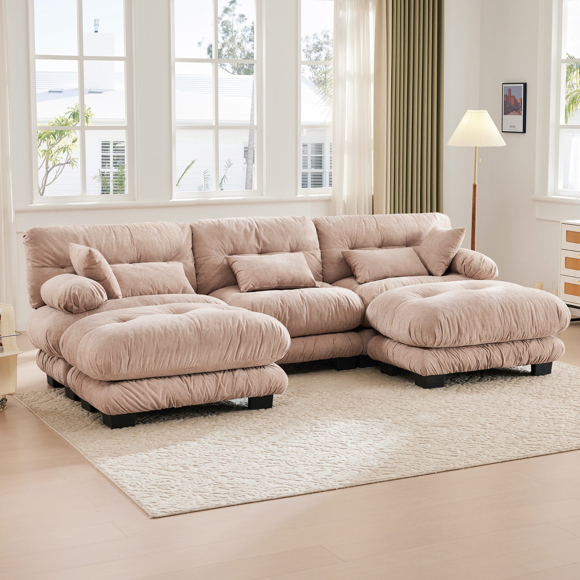 STILVORA Schlafsofa mit bettfunktion,schlafsofa wohnzimmer,sofa 5-Sitzer günstig online kaufen