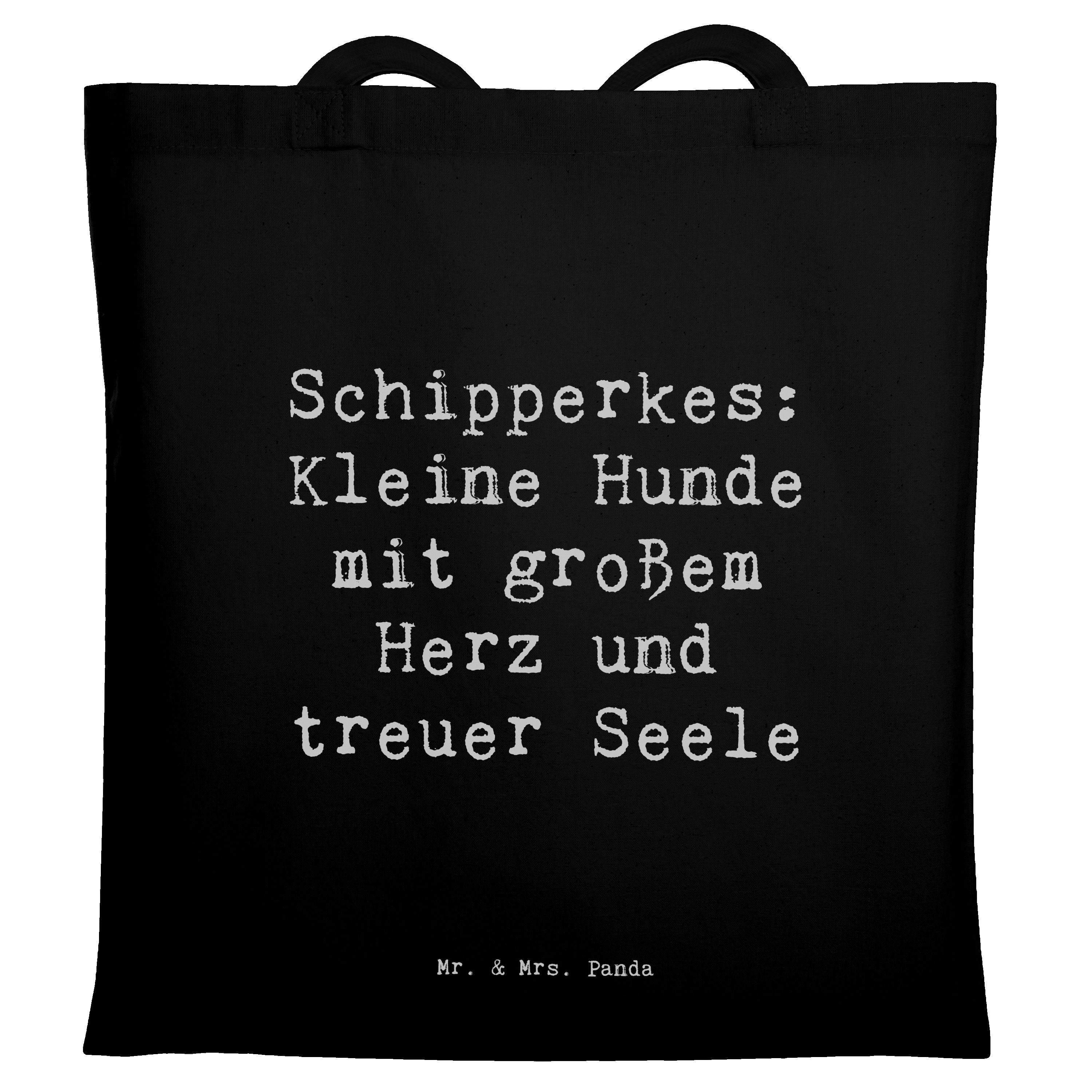 Tragetasche Spruch Schipperkes Herz - Schwarz - Geschenk, loyale Hunde, Beuteltas
