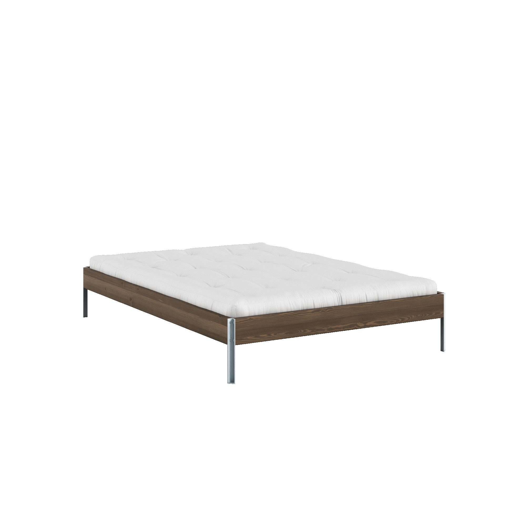 Karup Design Bettgestell CORE BED Bodenbett, Holzrahmen, Futonbett, Jugendbett, Holzbett, Massivholzbett mit Lattenrost, Kiefer massiv, Doppelbett ohne Kopfteil