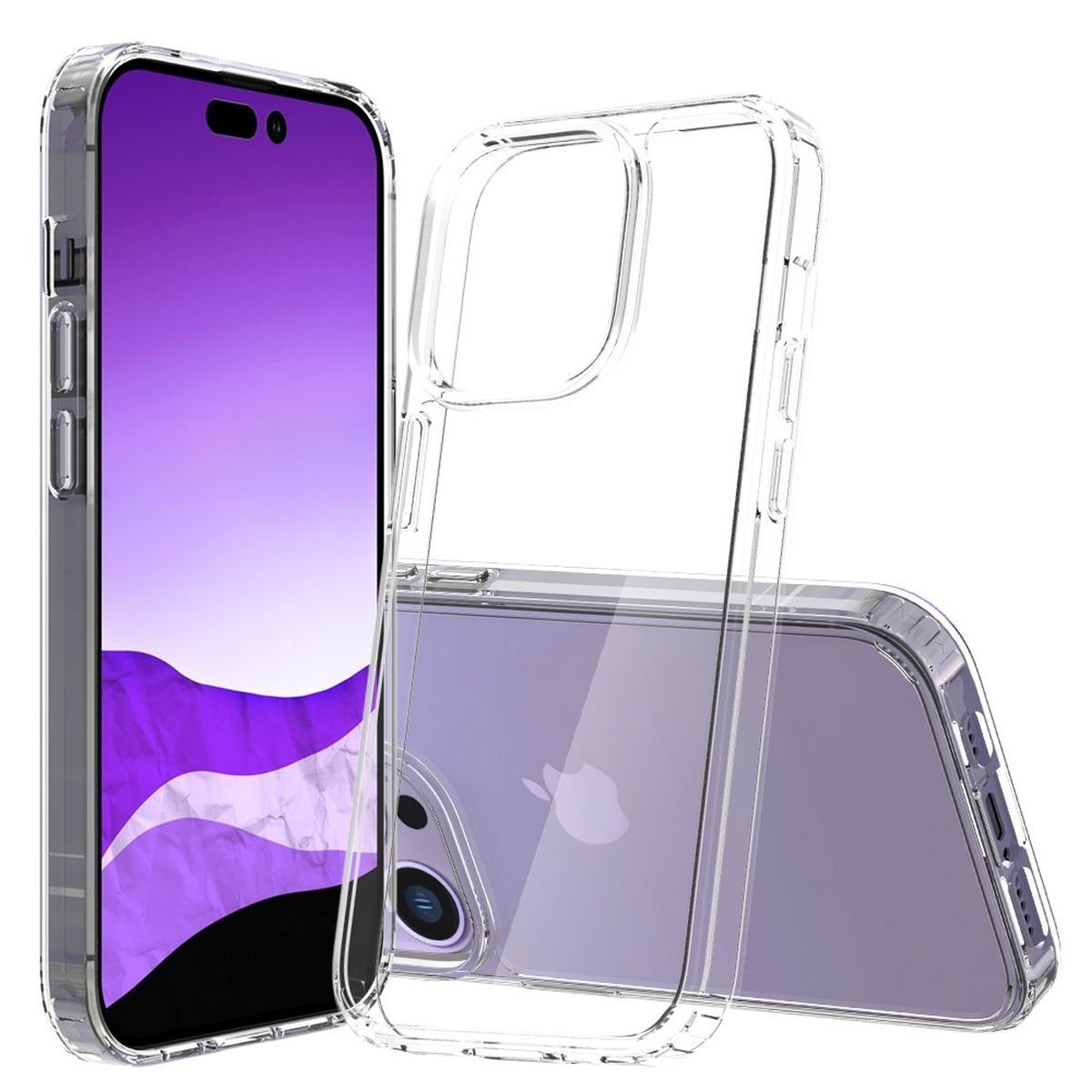 CoverKingz Handyhülle Hülle für Apple iPhone 14 Pro Handy Case Hybrid Silikon Bumper Cover 15,54 cm (6,1 Zoll), Handyhülle Schutzhülle Transparent Hybrid Silikonhülle Bumper