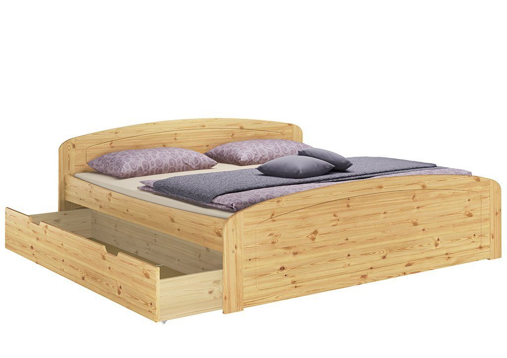 ERST-HOLZ Funktionsbett Bettkästen Rost, + Bett lackiert 3 Kieferfarblos Kiefer 180x200 ohne