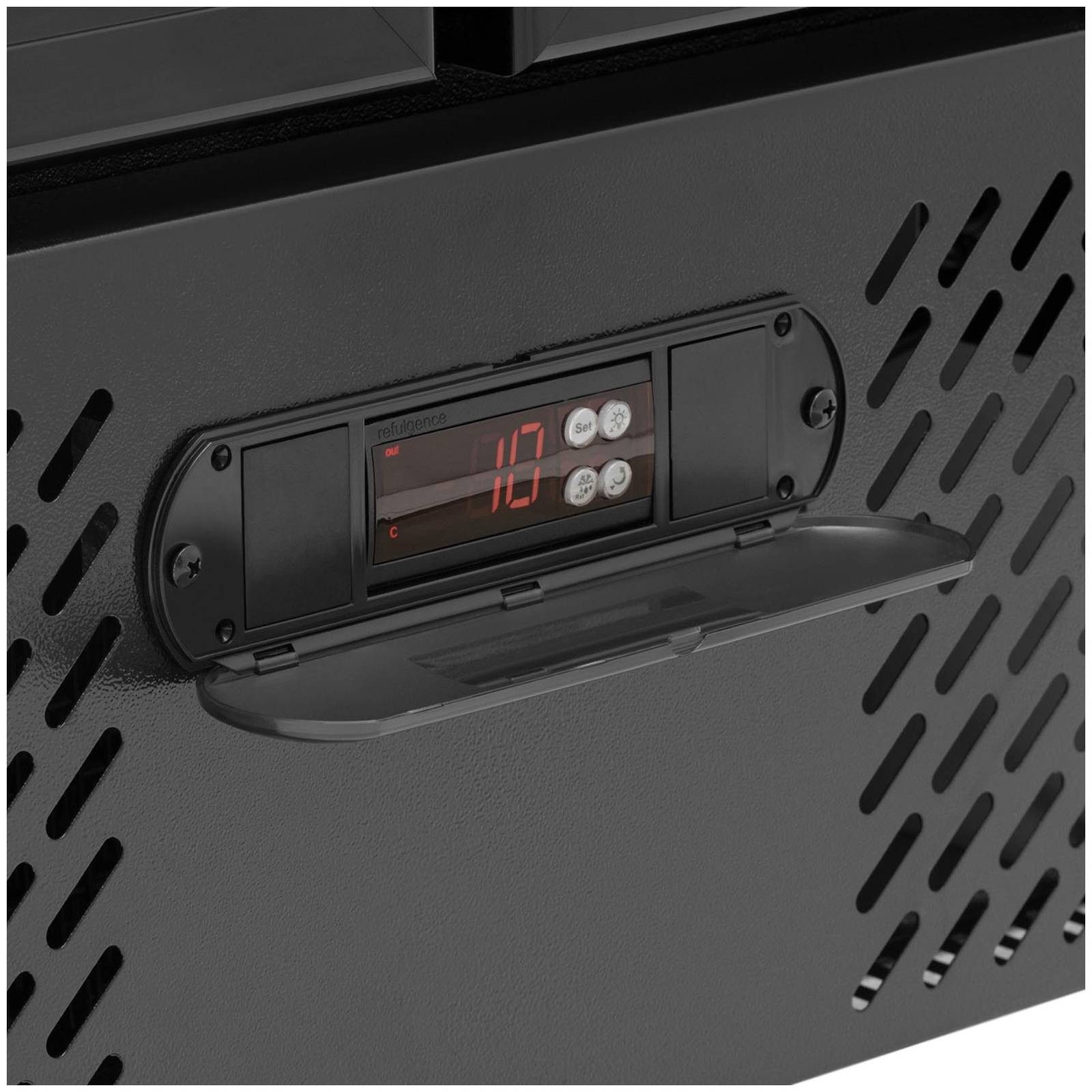 Royal Catering Getränkekühlschrank RC-BC004, 180 cm hoch, 90.5 cm breit, 458 L Kühlschrank für Getränke mit Glastür LED-Beleuchtung schwarz