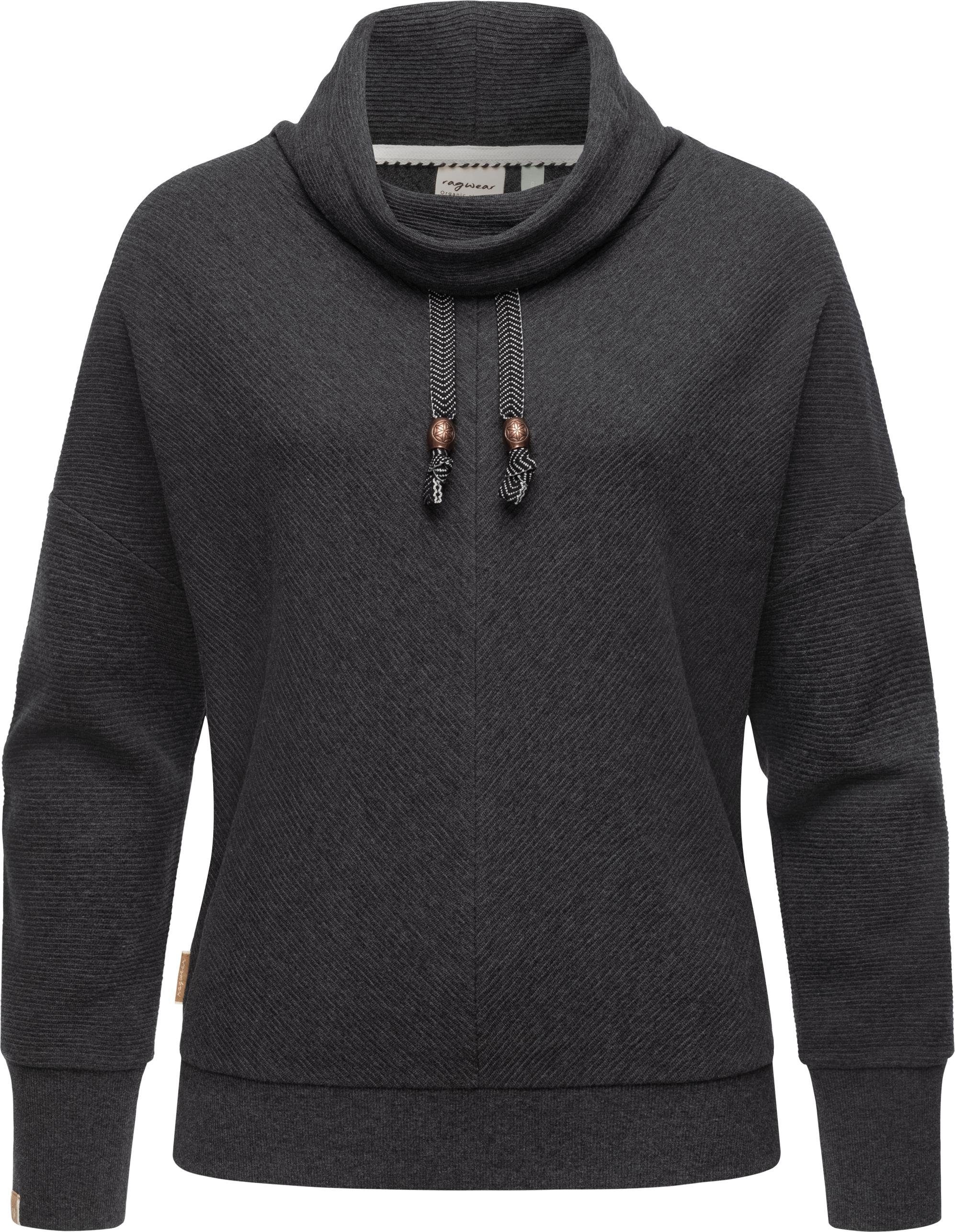 Ragwear Sweater Balancia Organic Moderner Damen Hoodie in angesagtem Oversize-Schnitt dunkelgrau | Sweatshirts