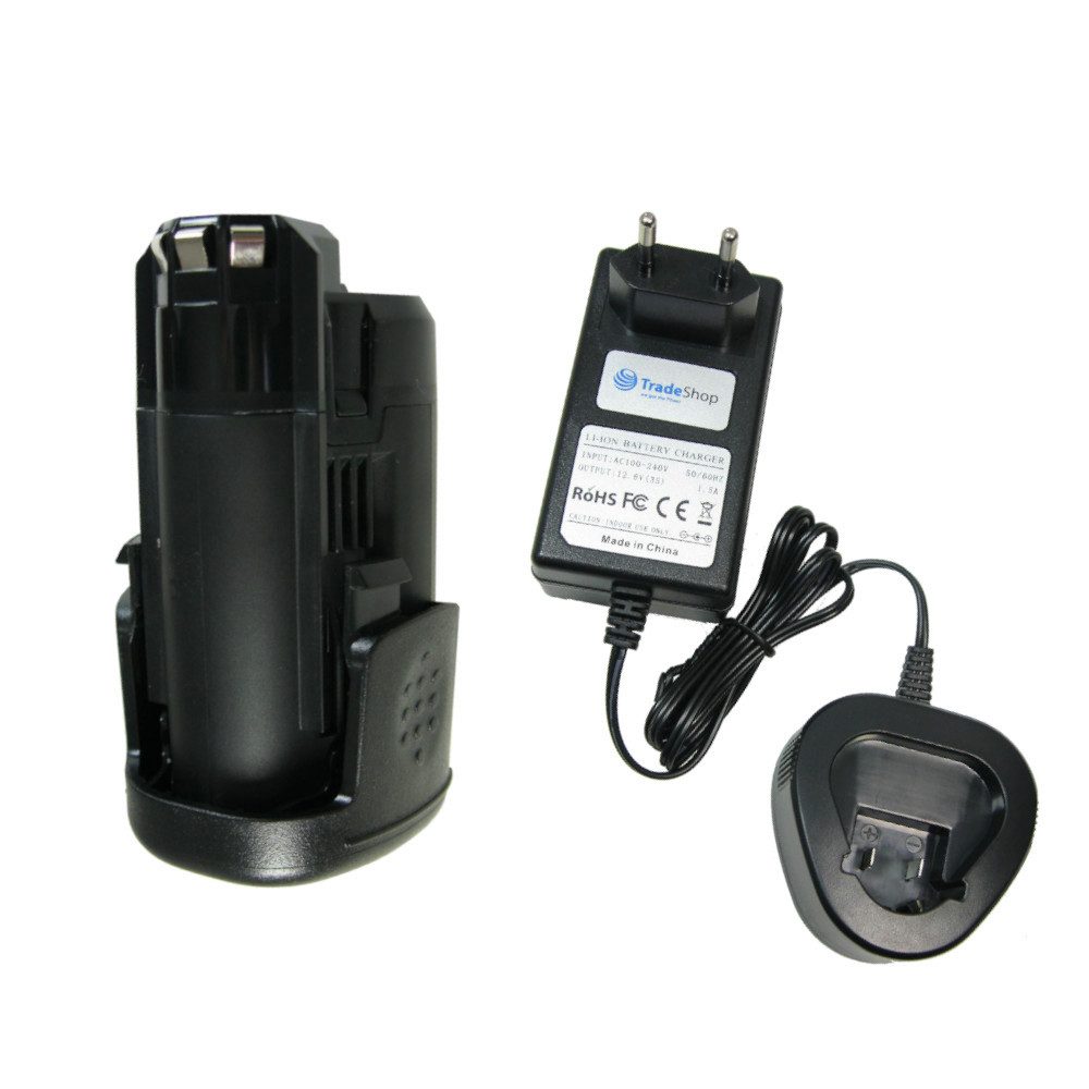 Trade-Shop 2in1 Set passend für Würth 0700996210, Würth Master 10.8 - Ladegerät + Akku Li-Ion 1500 mAh (10.8 V)