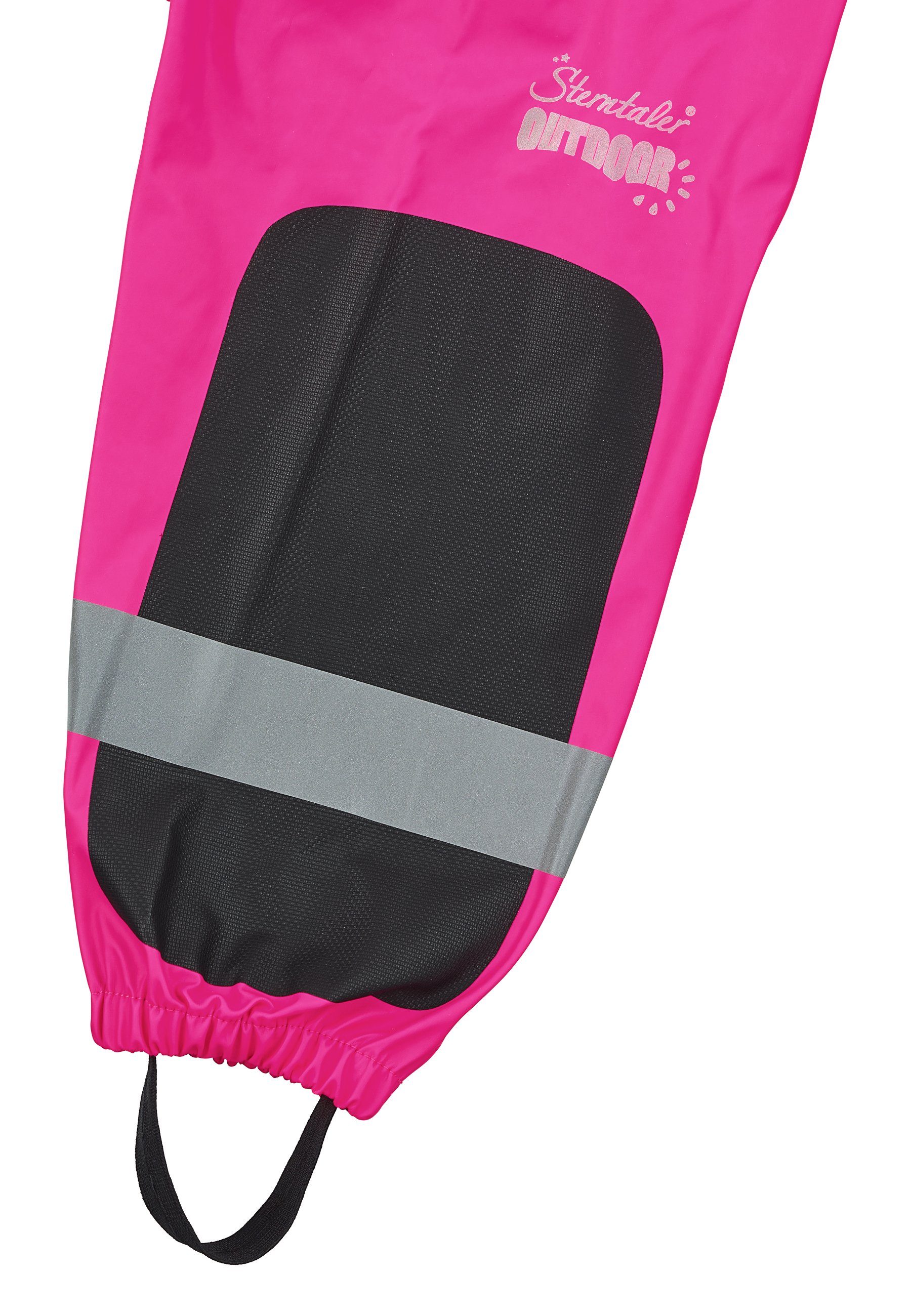 Sterntaler® Regenhose Funktions-Regenhose uni (1-tlg) Kinder, Reflektoren Funktions-Regenhose pink Trägern mit Regenhose und