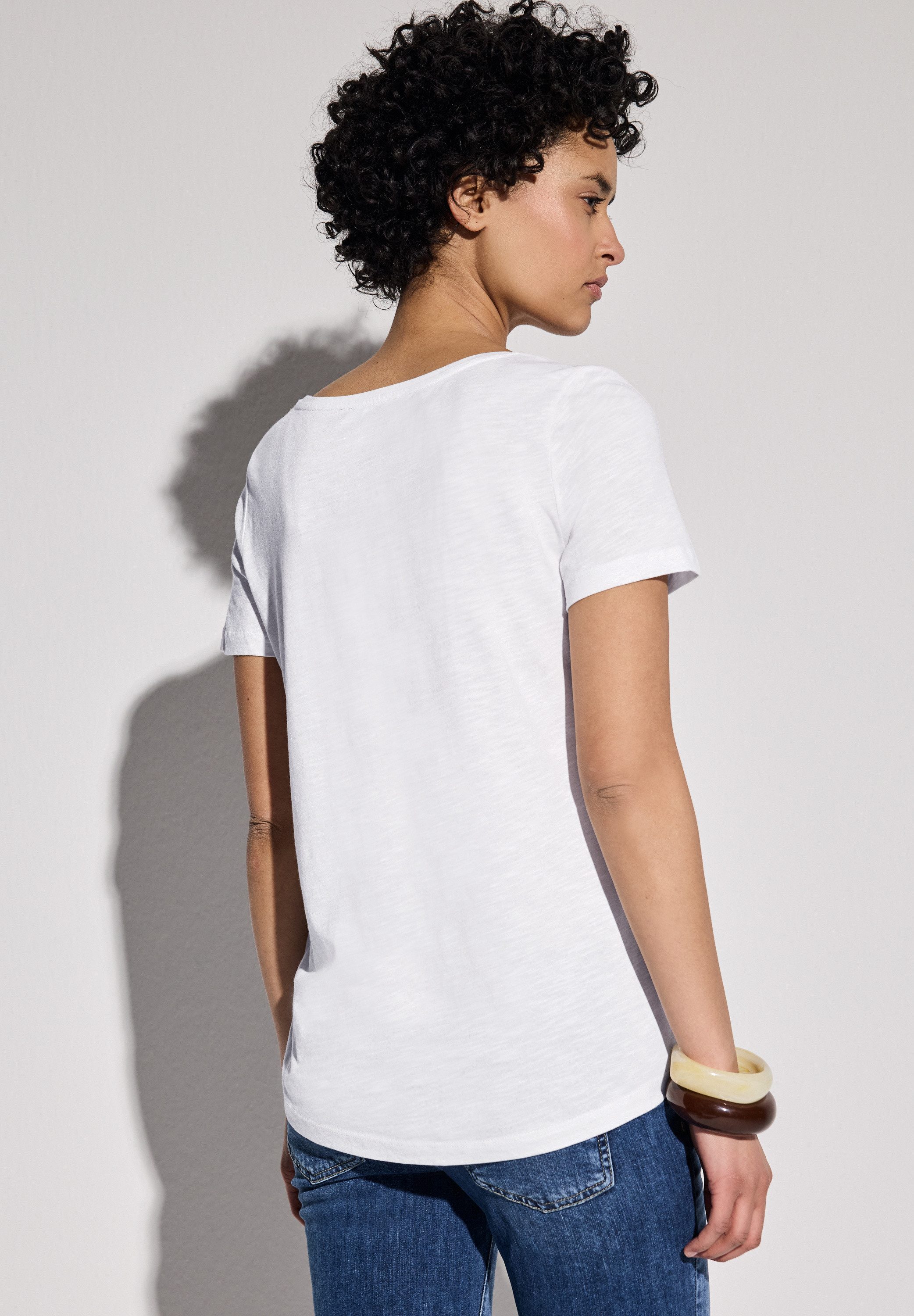 STREET ONE V-Shirt, mit abgerundetem V-Ausschnitt günstig online kaufen